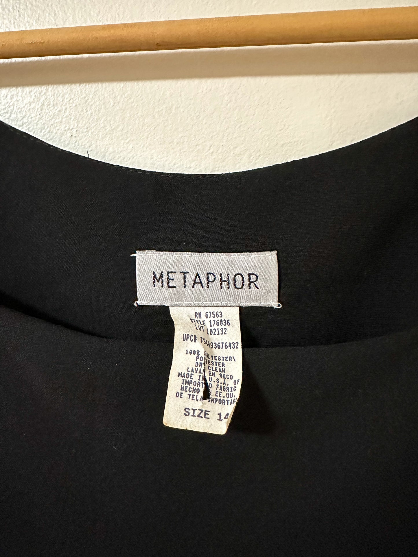 Vintage x Metaphor Black Midi Dress (L)