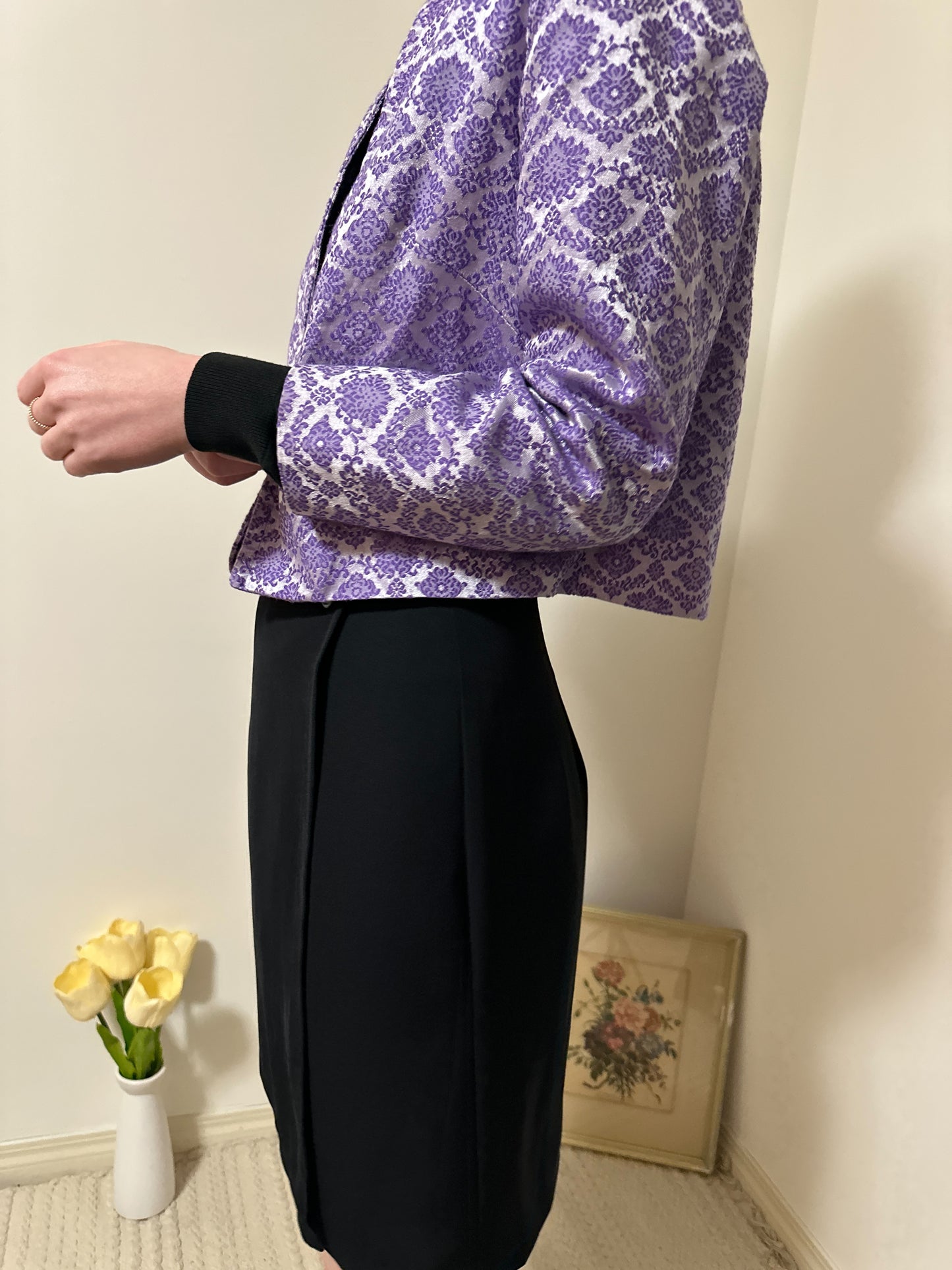 Vintage x Miss Sun Valley Purple Cropped Blazer (M/L)