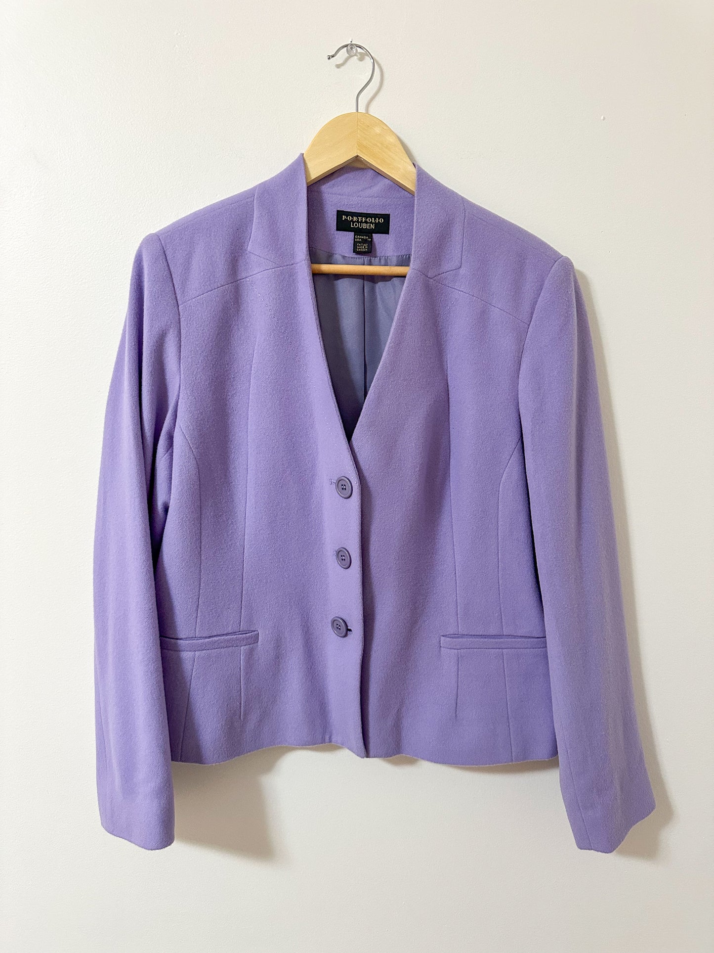 Vintage x Louben Lilac Wool Cashmere Blazer (L)