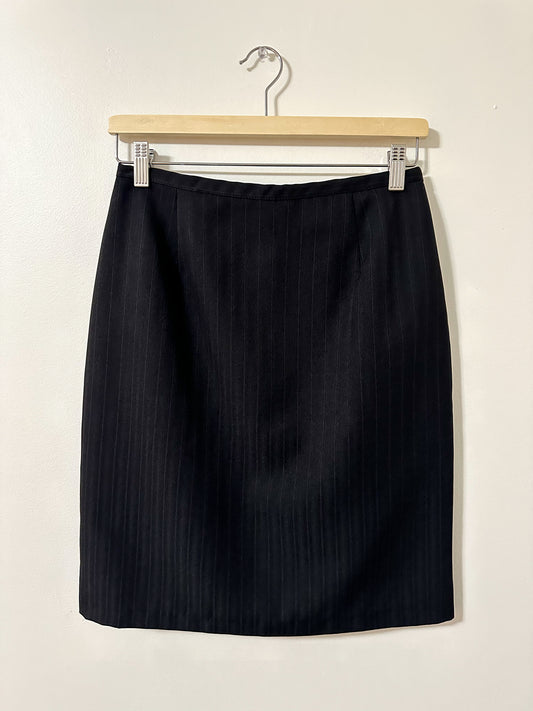 Vintage x Jessica Black Pinstripe Skirt (M)