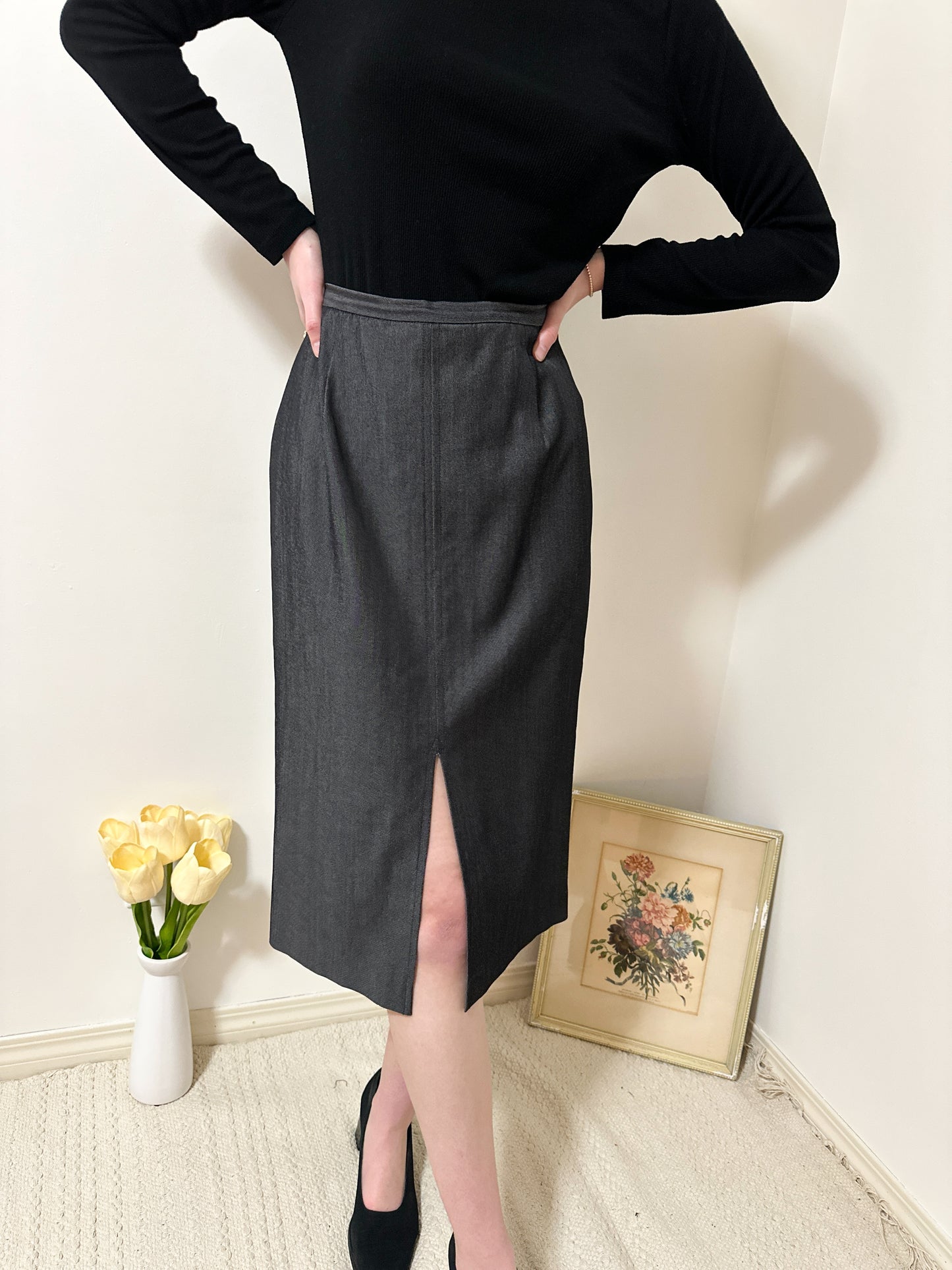 Vintage x Blu's Dark Grey Skirt (S)