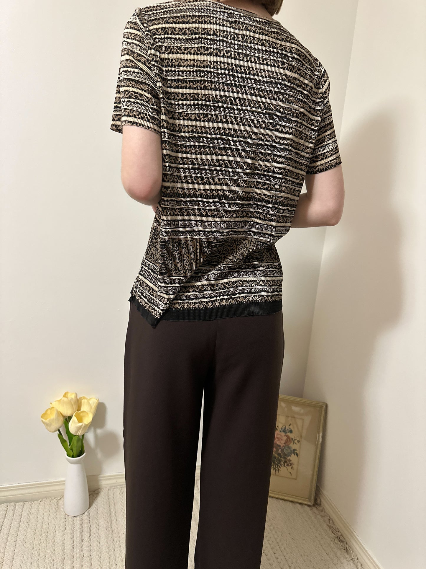 Vintage x Carroll Reed Patterned Ribbed Top (S-L)