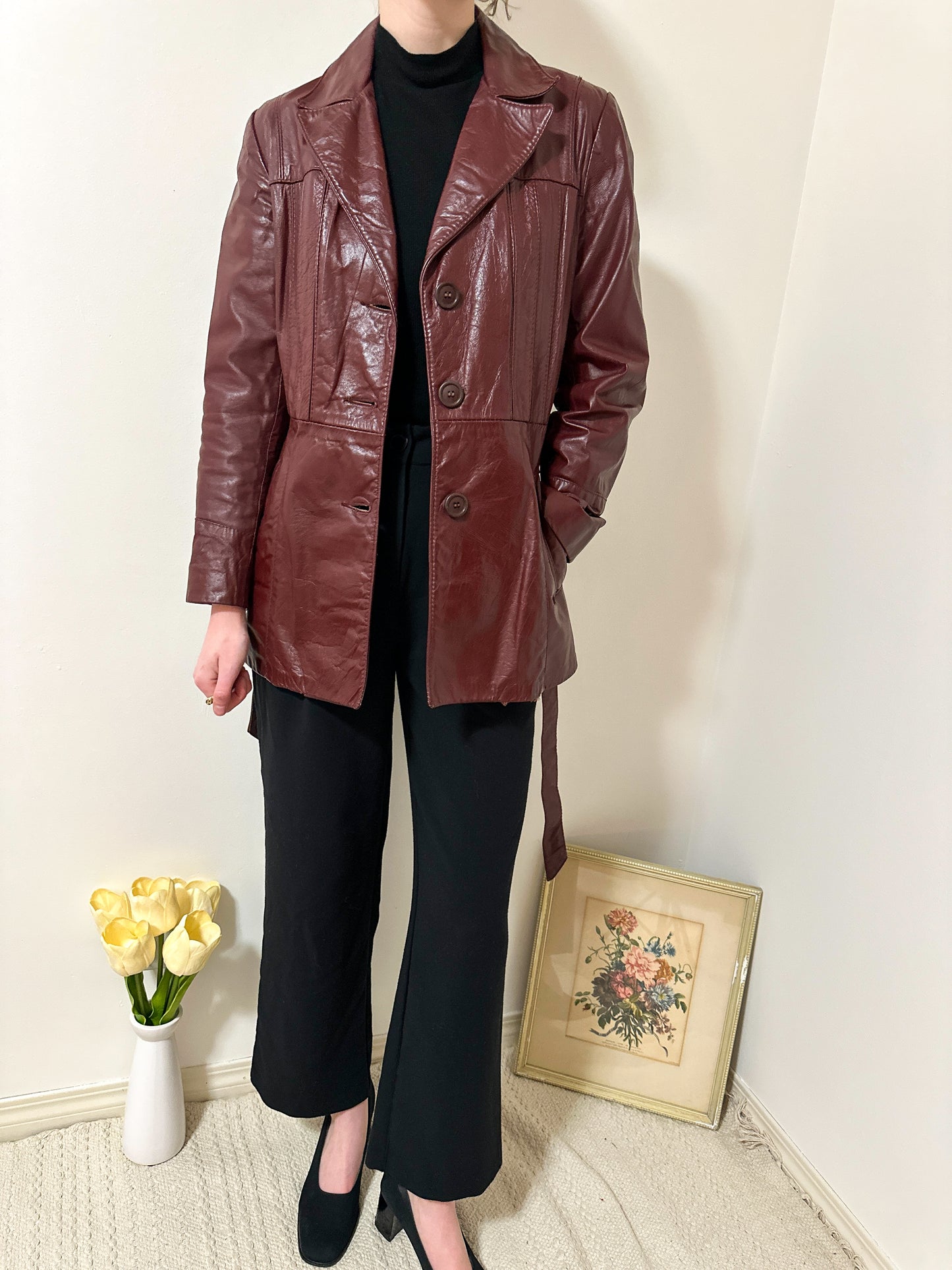 Vintage x Sears Burgundy Leather Jacket (M)