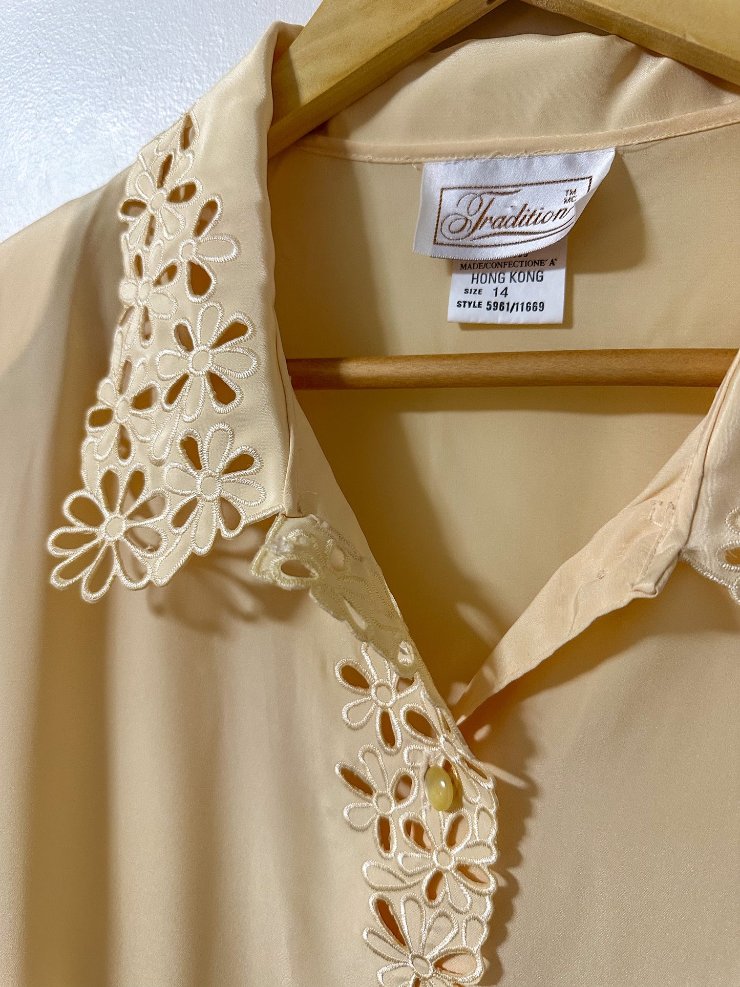 Vintage x Tradition Yellow Detailed Blouse (XL)