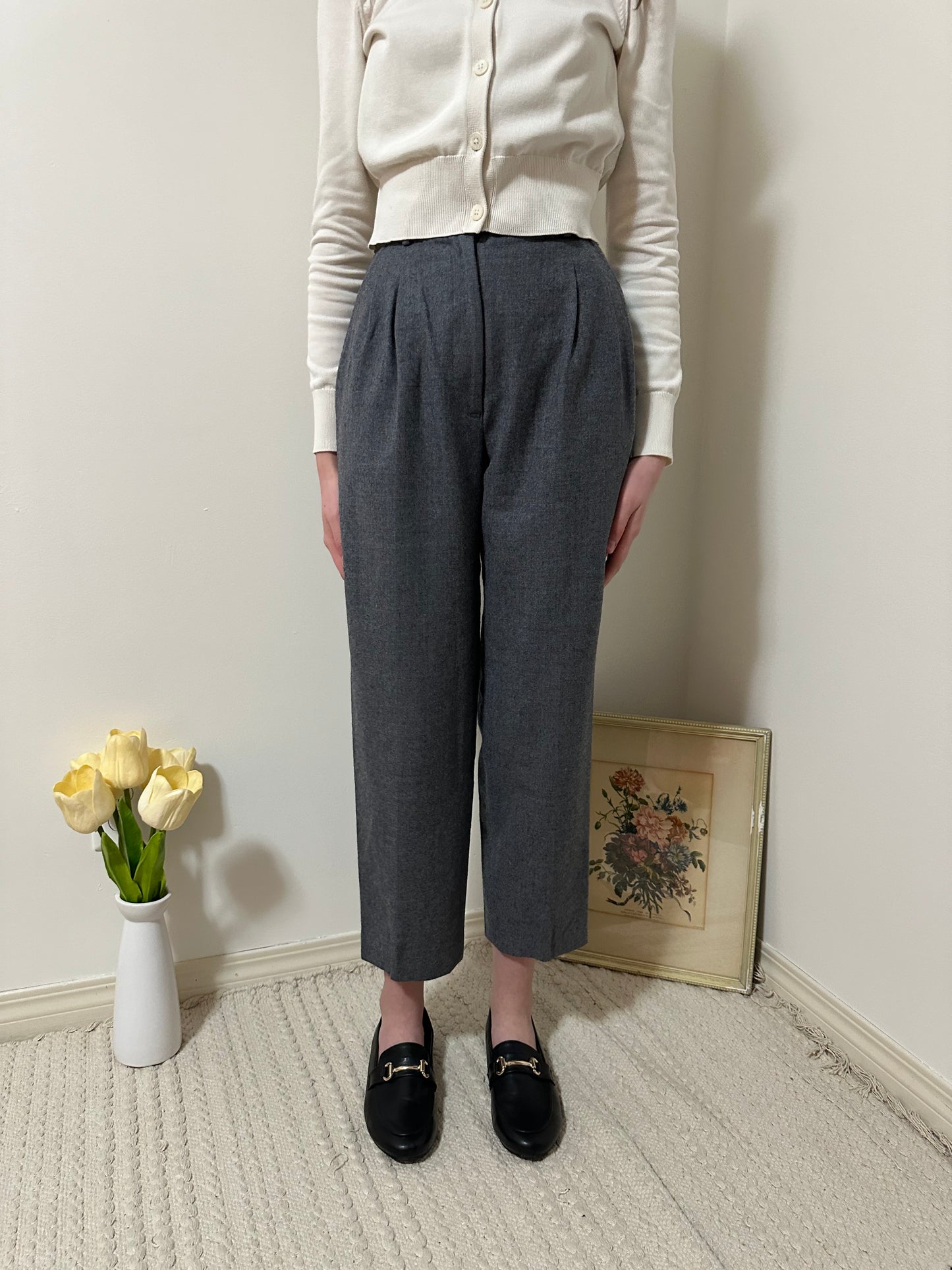 Vintage x Rafaella Grey Trousers (XXS)