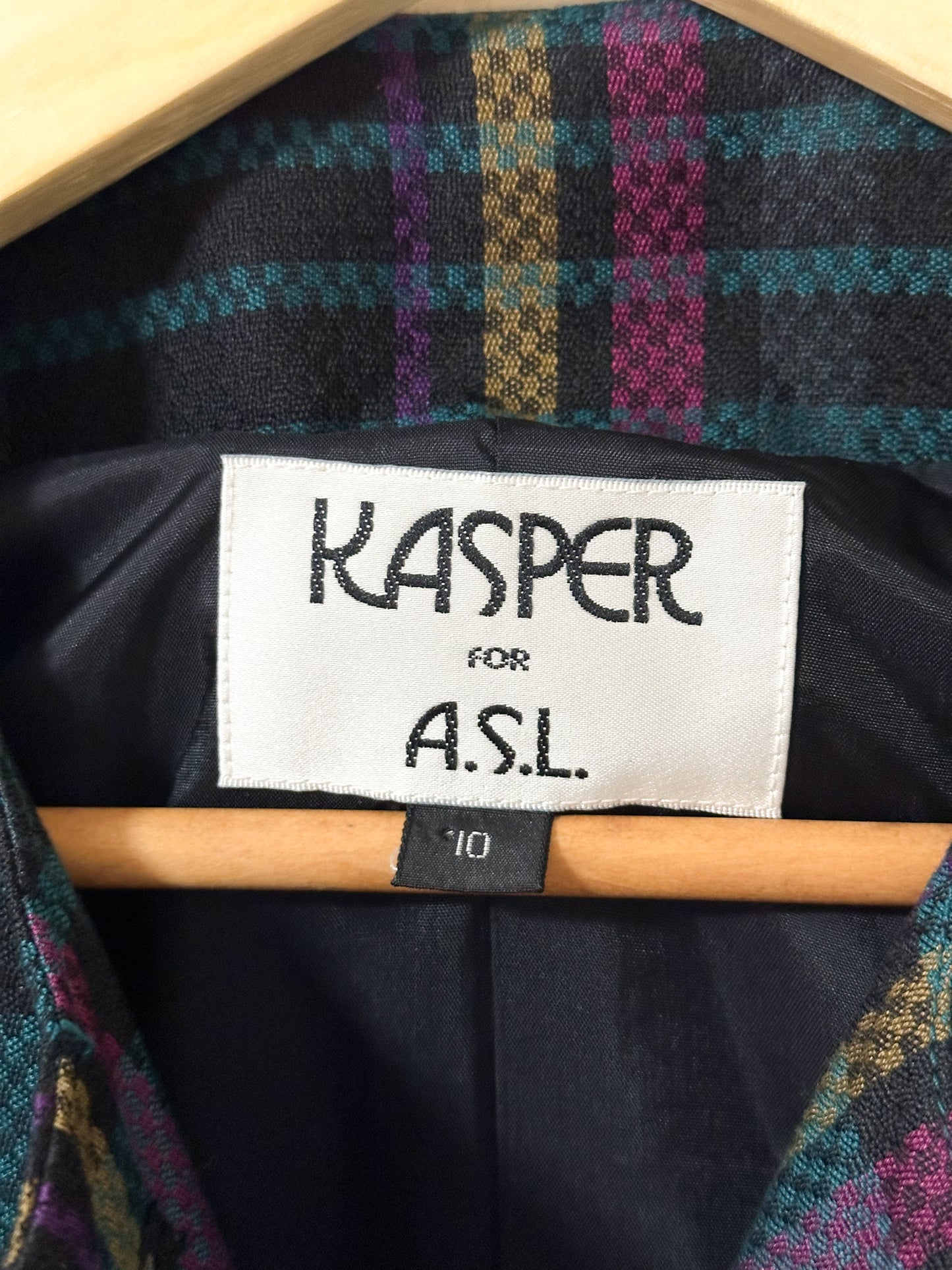 Vintage x Kasper Plaid Blazer (L)