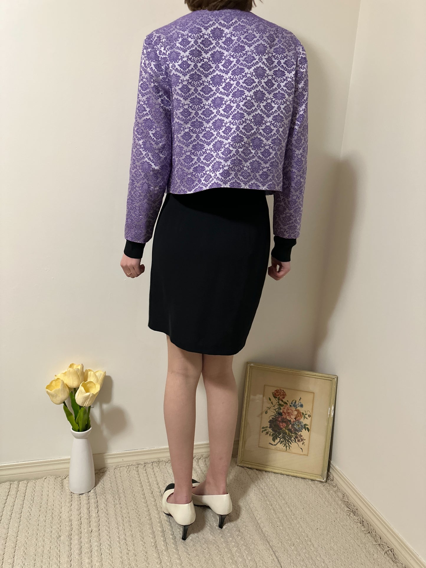 Vintage x Miss Sun Valley Purple Cropped Blazer (M/L)