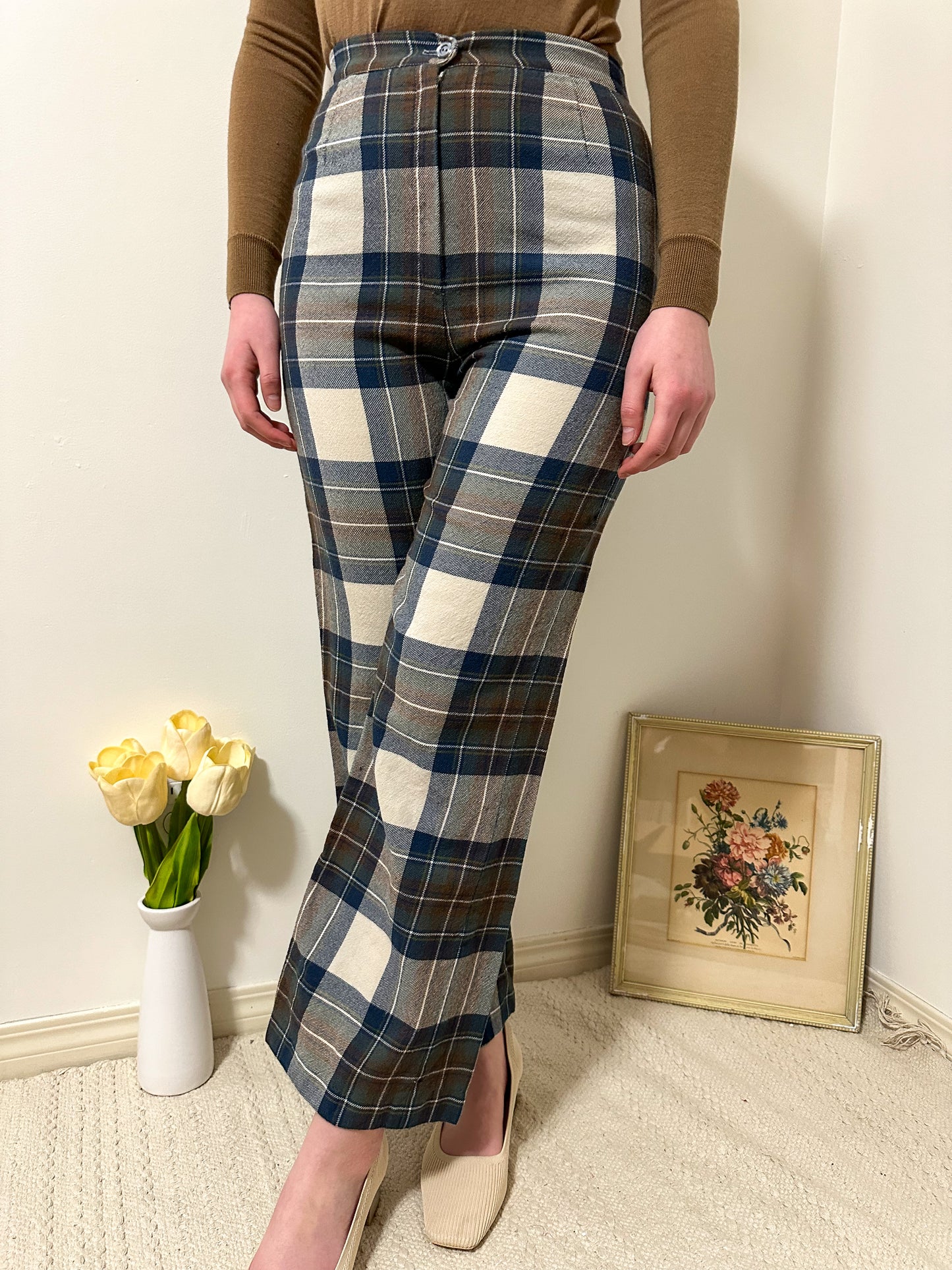 Vintage x Aljean Plaid Wool Trousers (S)