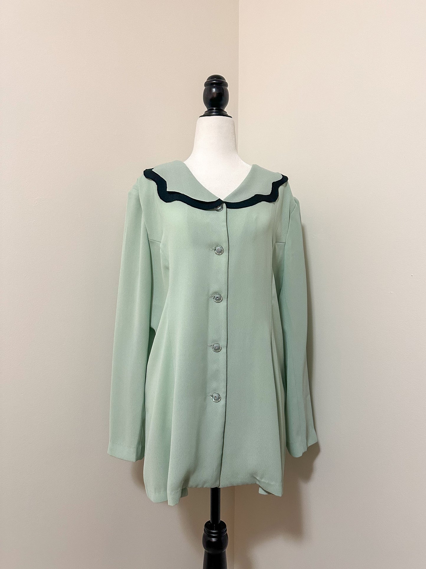 Vintage x Mint Green Handmade Blouse (2X)