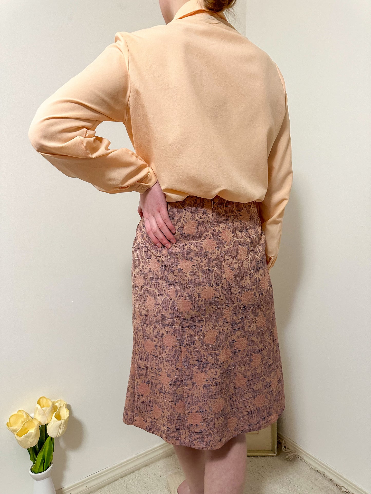 Vintage x Fairweather Peach Orange Blouse (L)