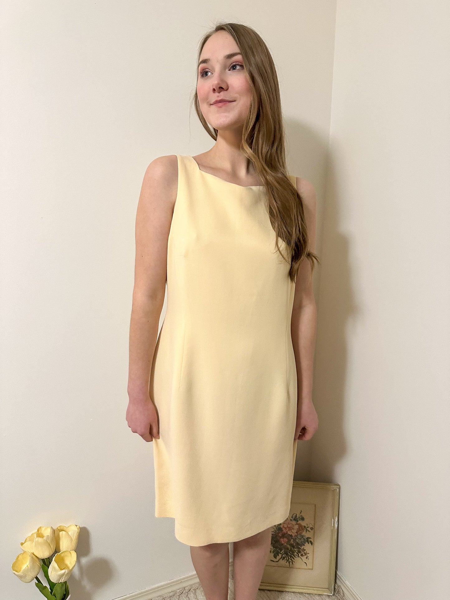 Vintage x Jones Wear Cream Yellow Dress (L)