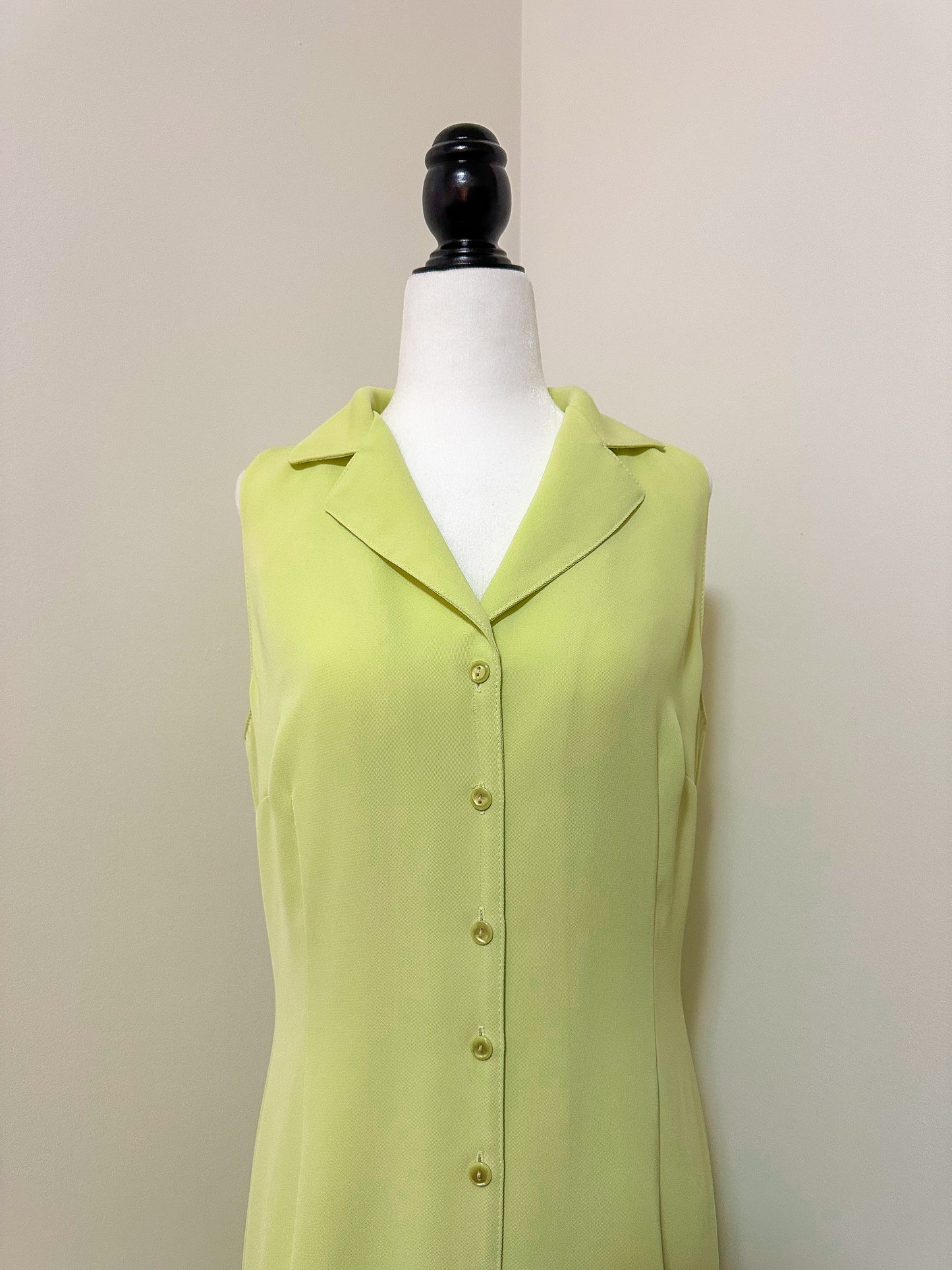 Vintage x Ingenuity Yellow Green Sleeveless Dress (L)