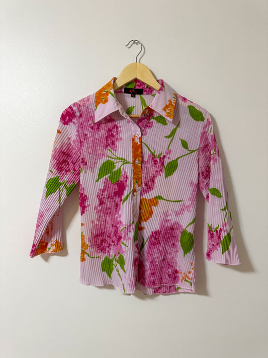 Floral Ribbed Blouse (S/M)