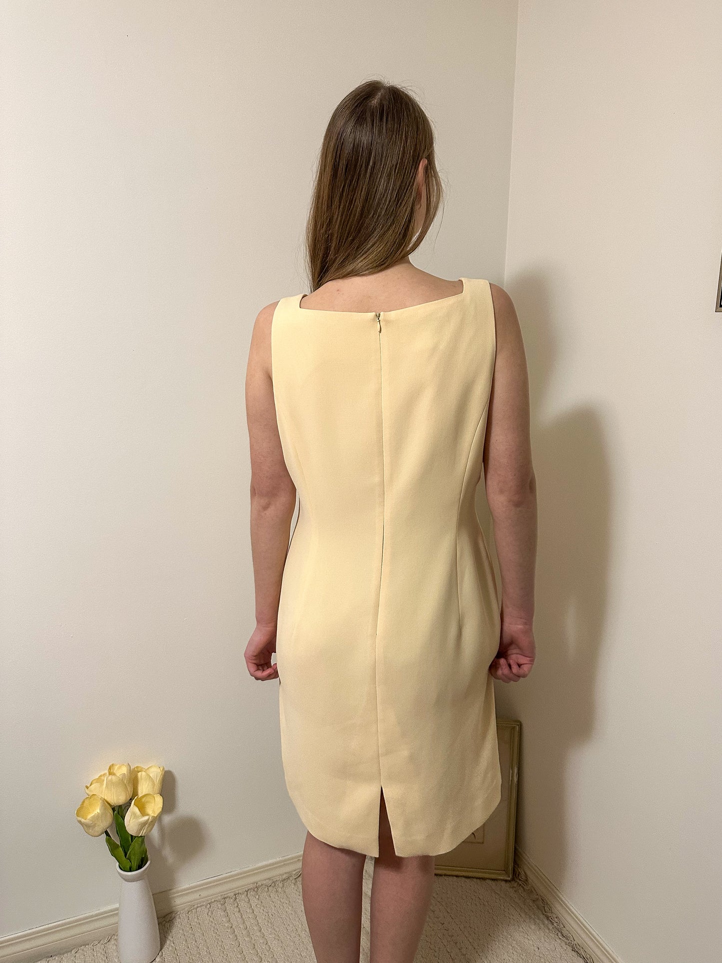 Vintage x Jones Wear Cream Yellow Dress (L)