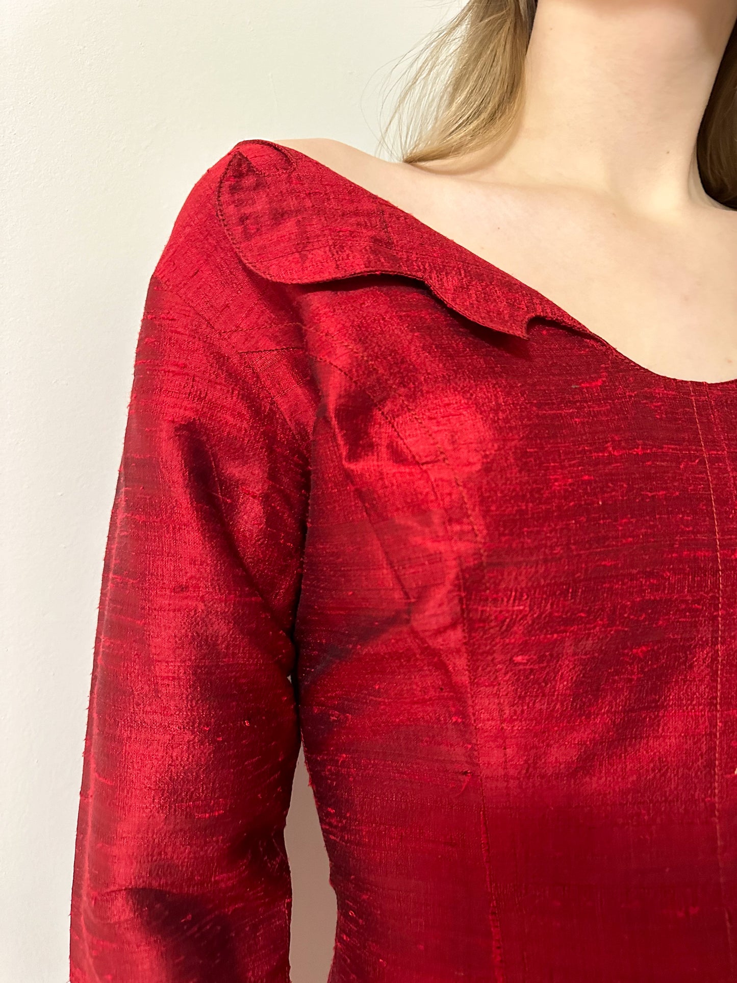 Vintage x Abby Kanak Red Silk Dress (M)