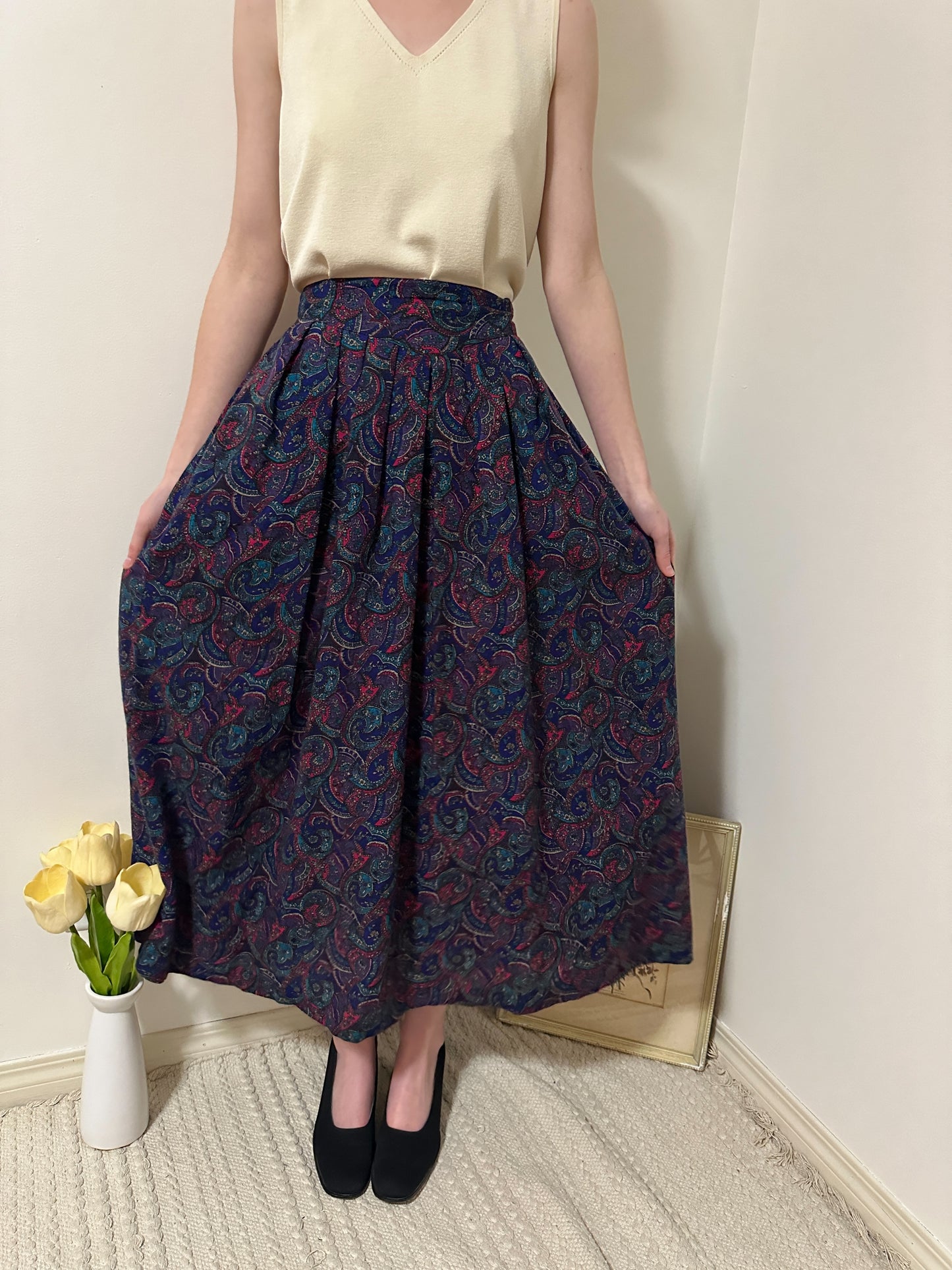 Vintage x Brettons Collection Patterned Skirt (XS)