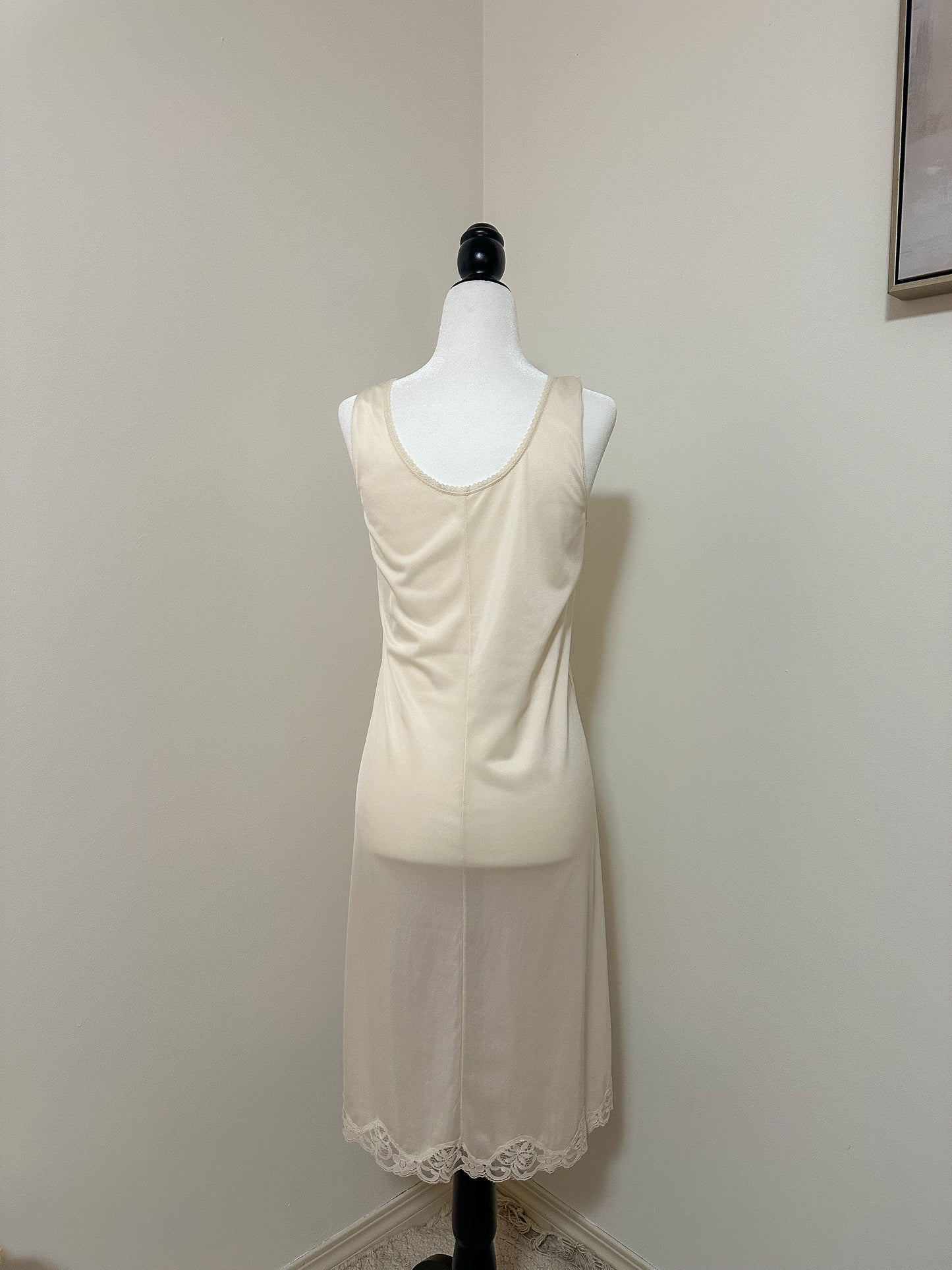 Vintage x Pink Lady Cream Slip Dress (S)