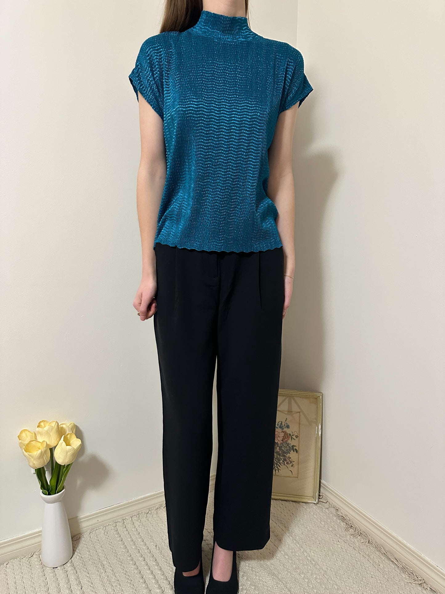 Vintage x TanJay Teal Mockneck Top (M)