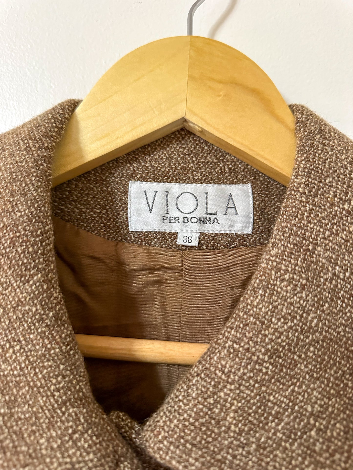 Vintage x Viola per Donna Brown Blazer (XS)