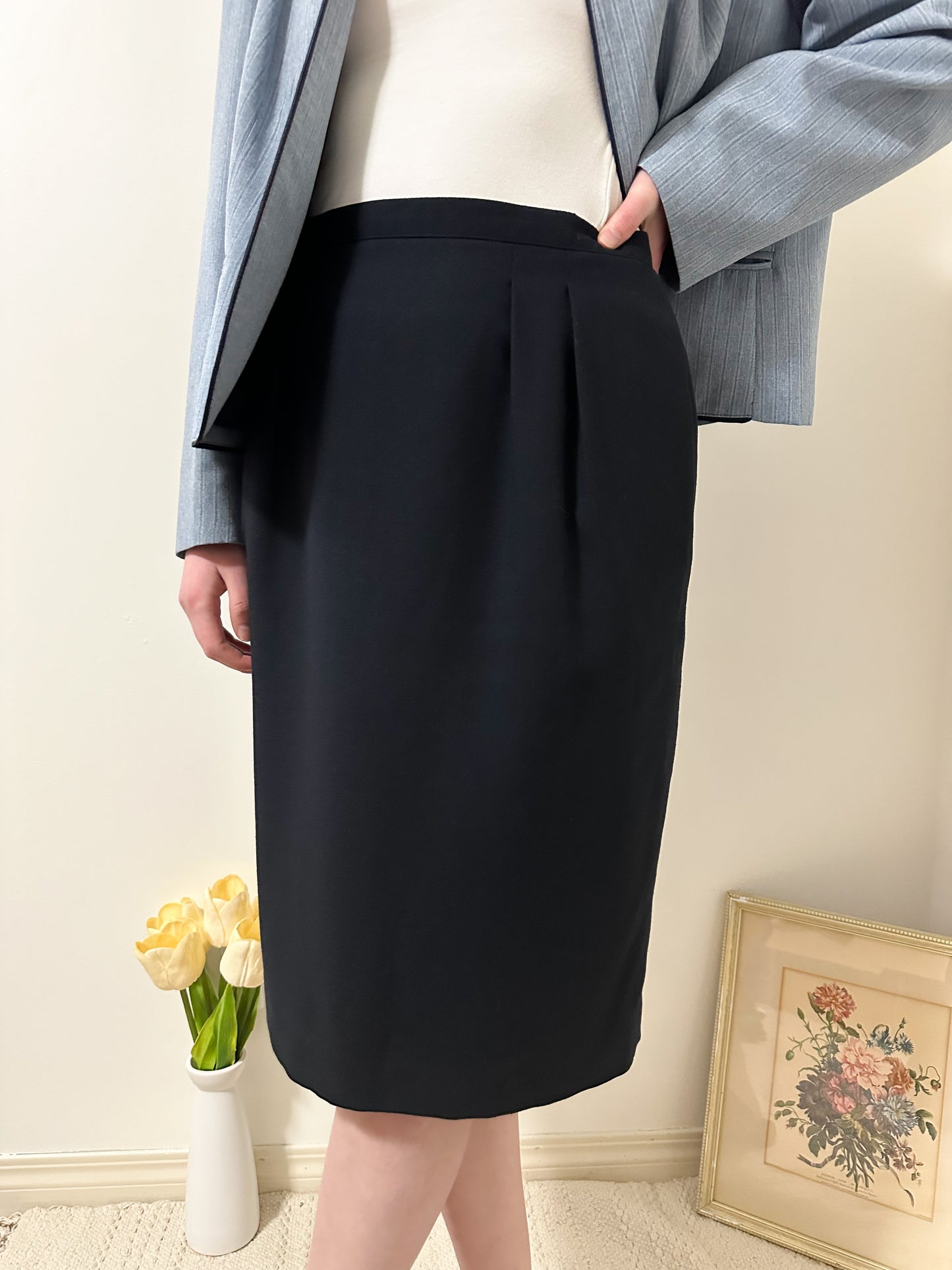 Vintage x Rena Rowan Navy Skirt (M)