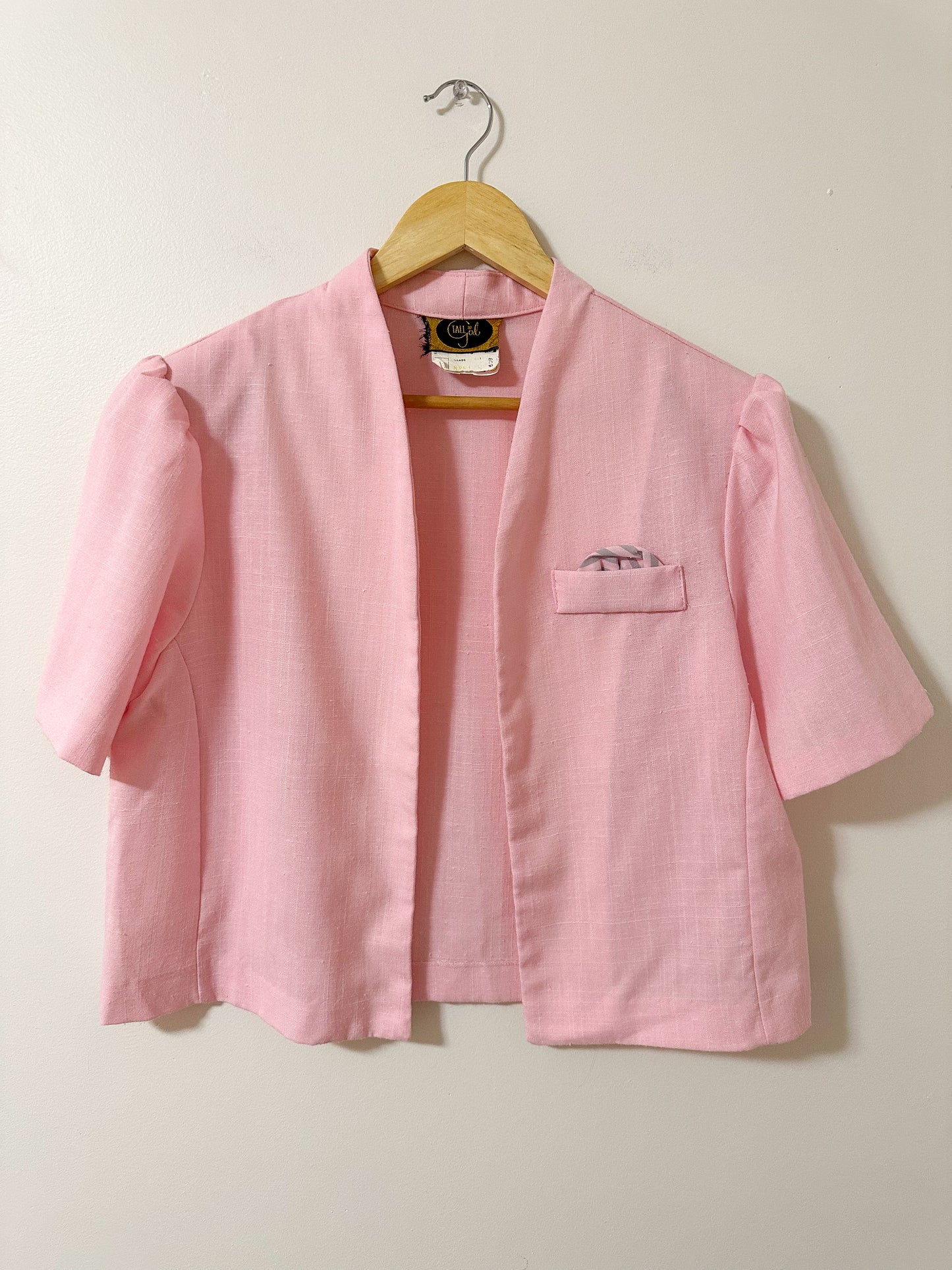 Vintage x TallGirl Pink Blazer Top (L/XL)