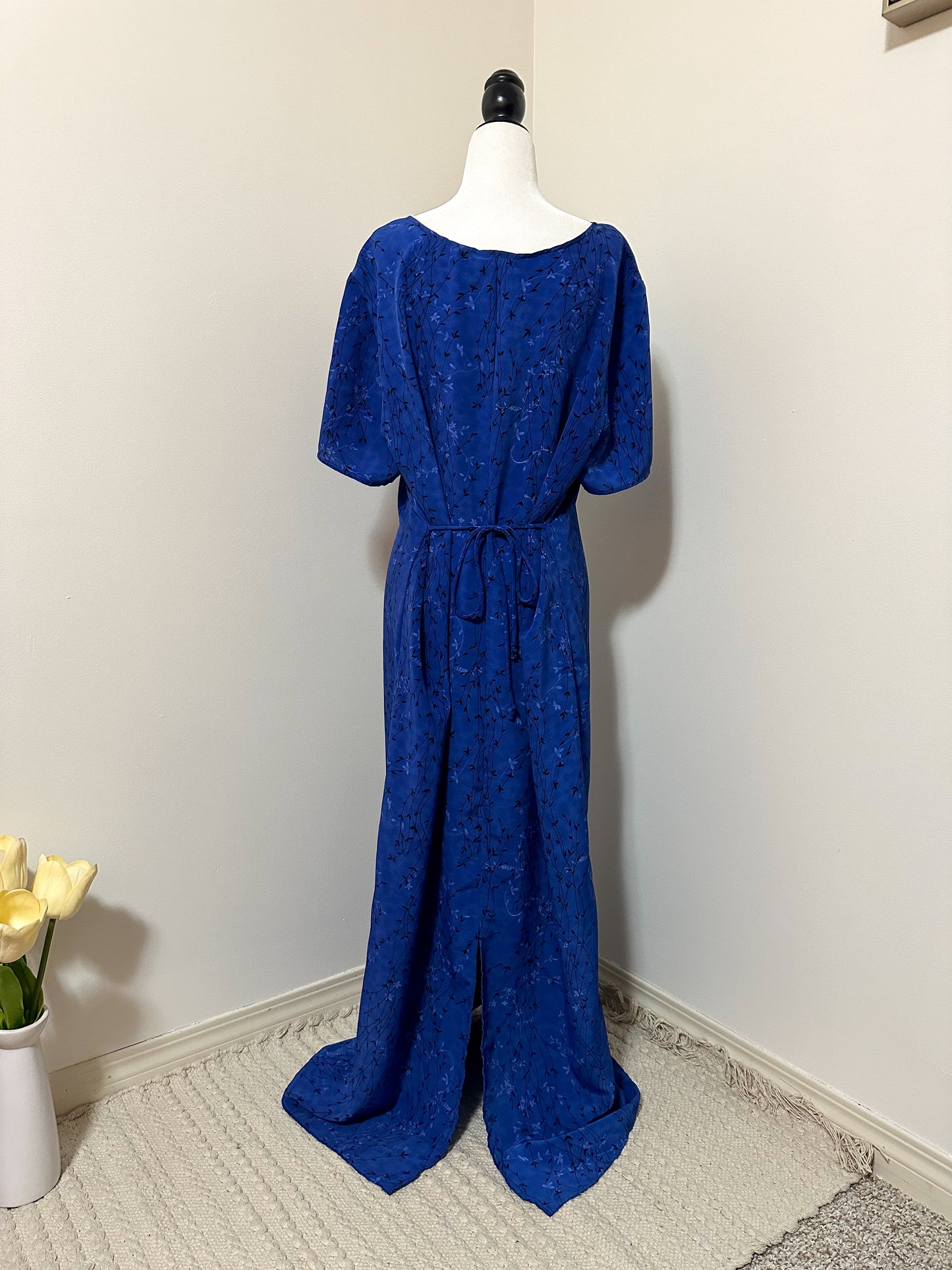 Vintage x Blue Floral Maxi Dress (3X)