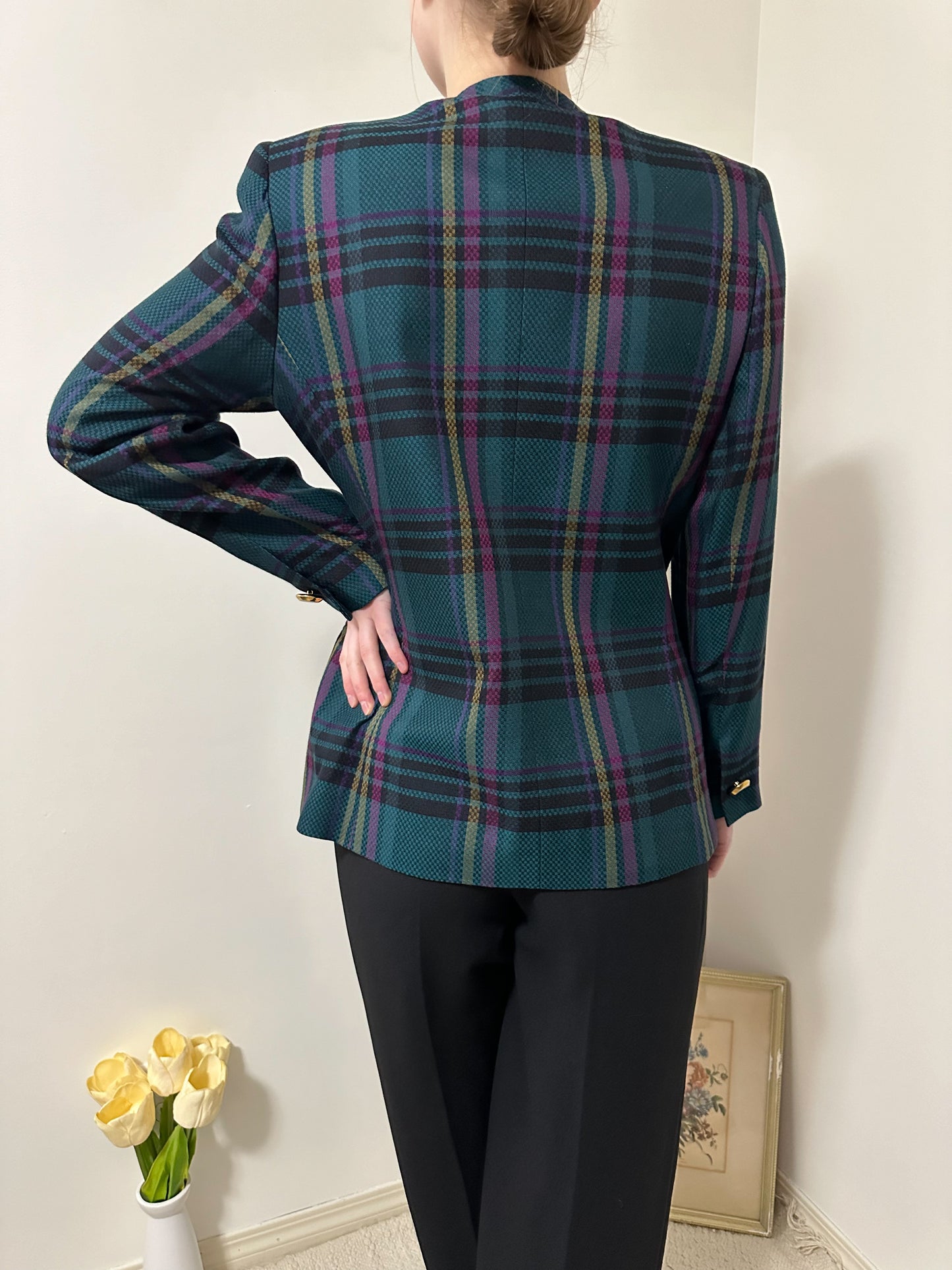 Vintage x Kasper Plaid Blazer (L)