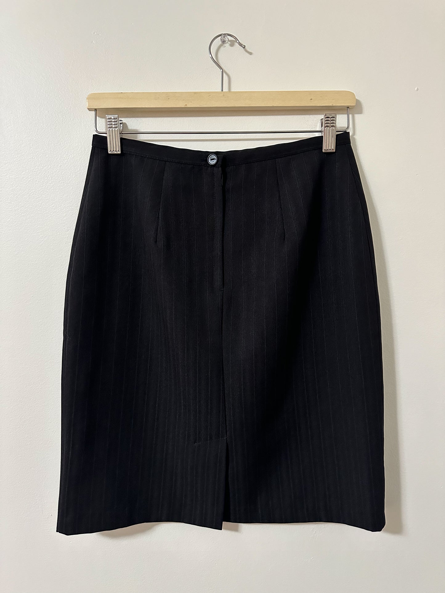 Vintage x Jessica Black Pinstripe Skirt (M)