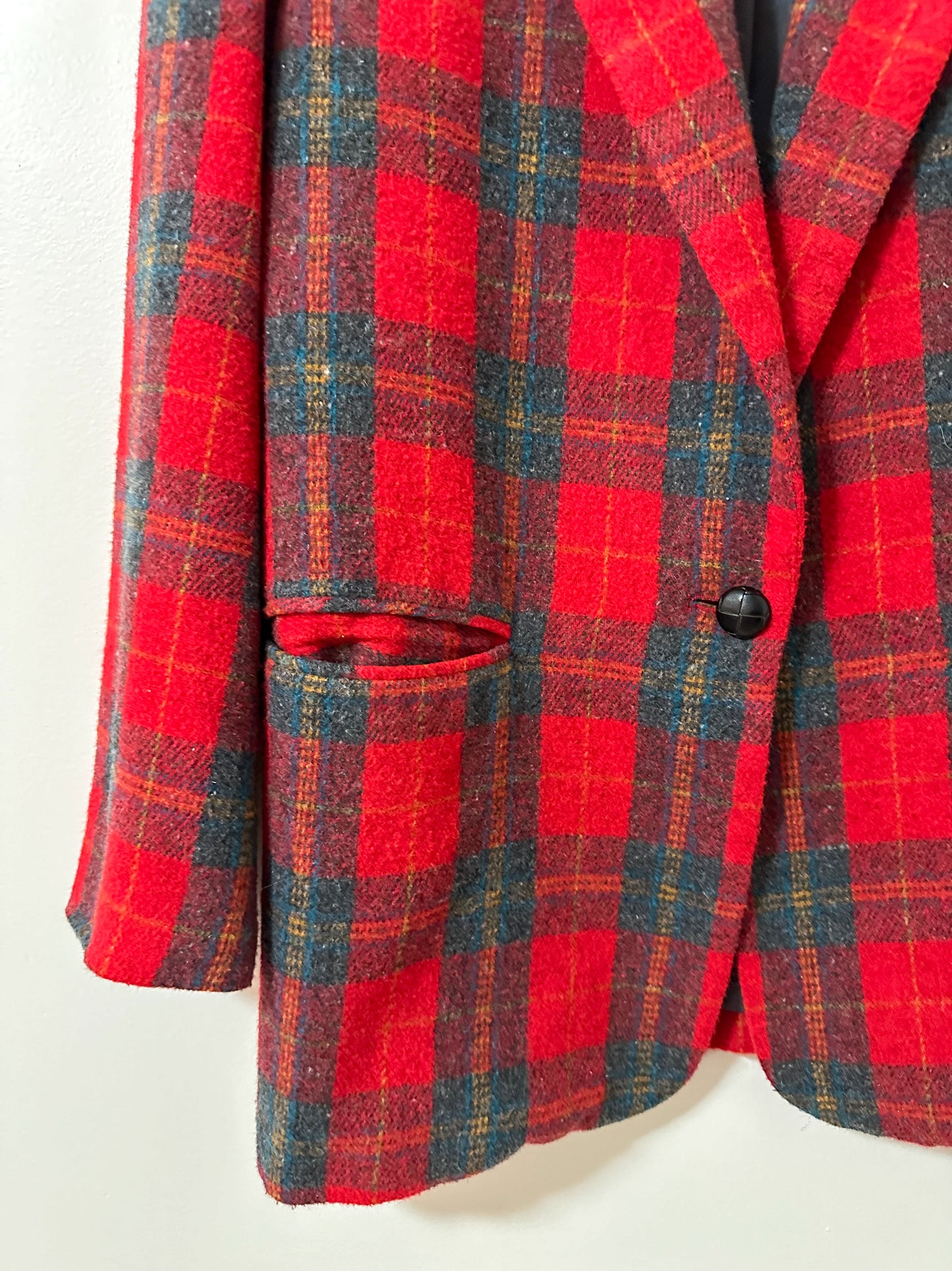 Vintage x Red Plaid Blazer Jacket (L)