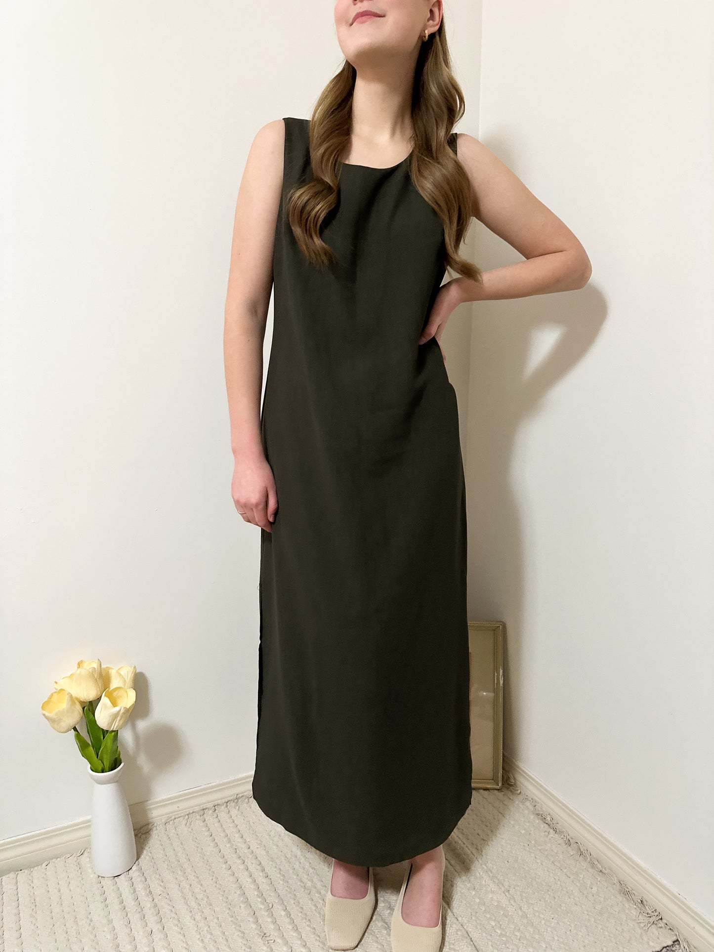 Vintage x Primavera Forest Green Maxi Dress (M/L)