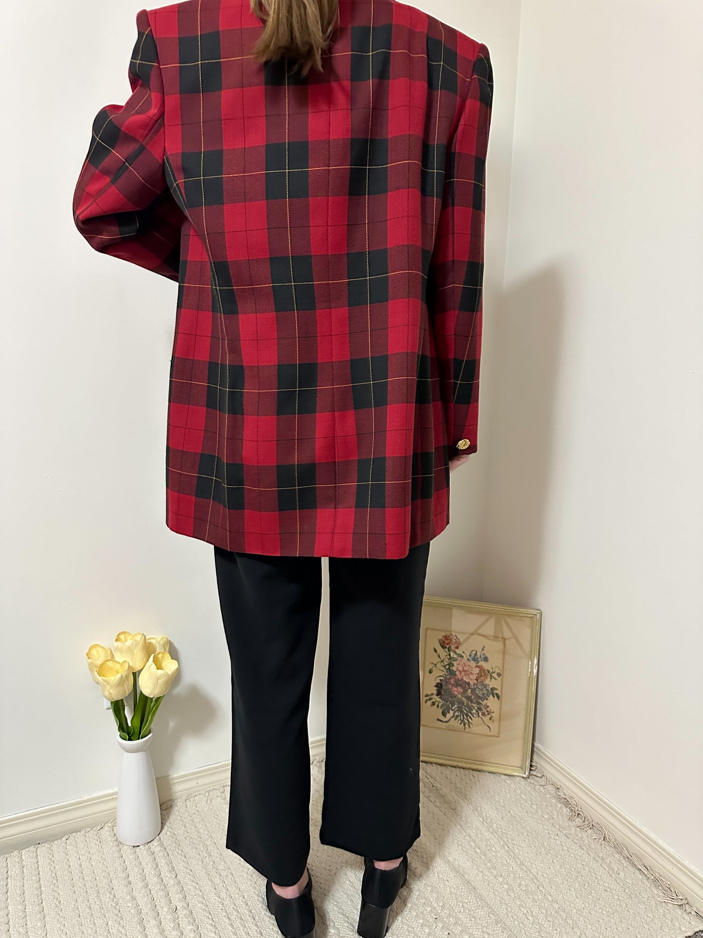 Vintage x Rena Rowan Red Plaid Blazer (XL/2X)