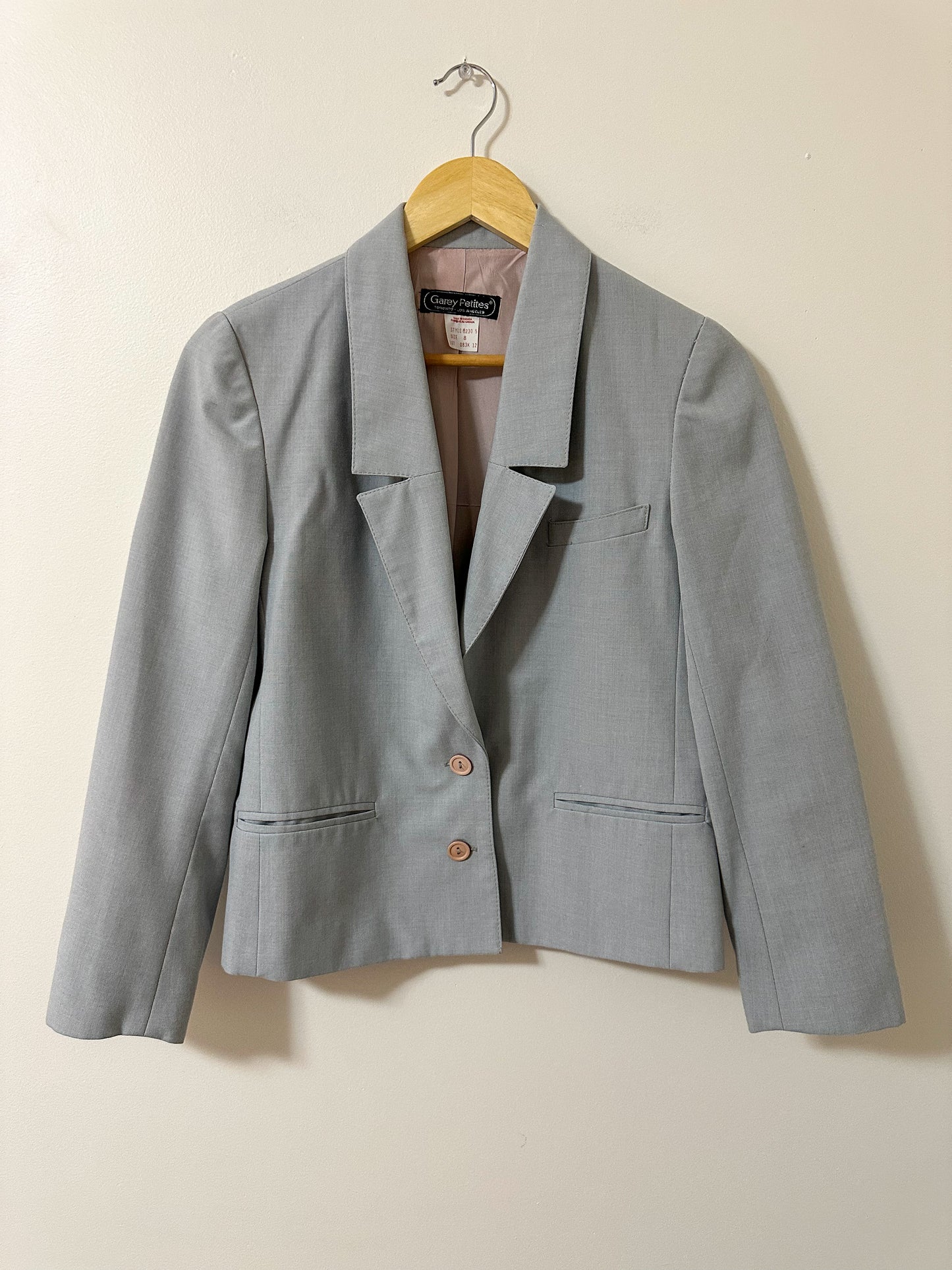 Vintage x Garey Petites Grey Blazer (M)