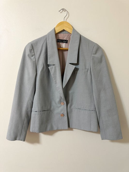 Vintage x Garey Petites Grey Blazer (M)