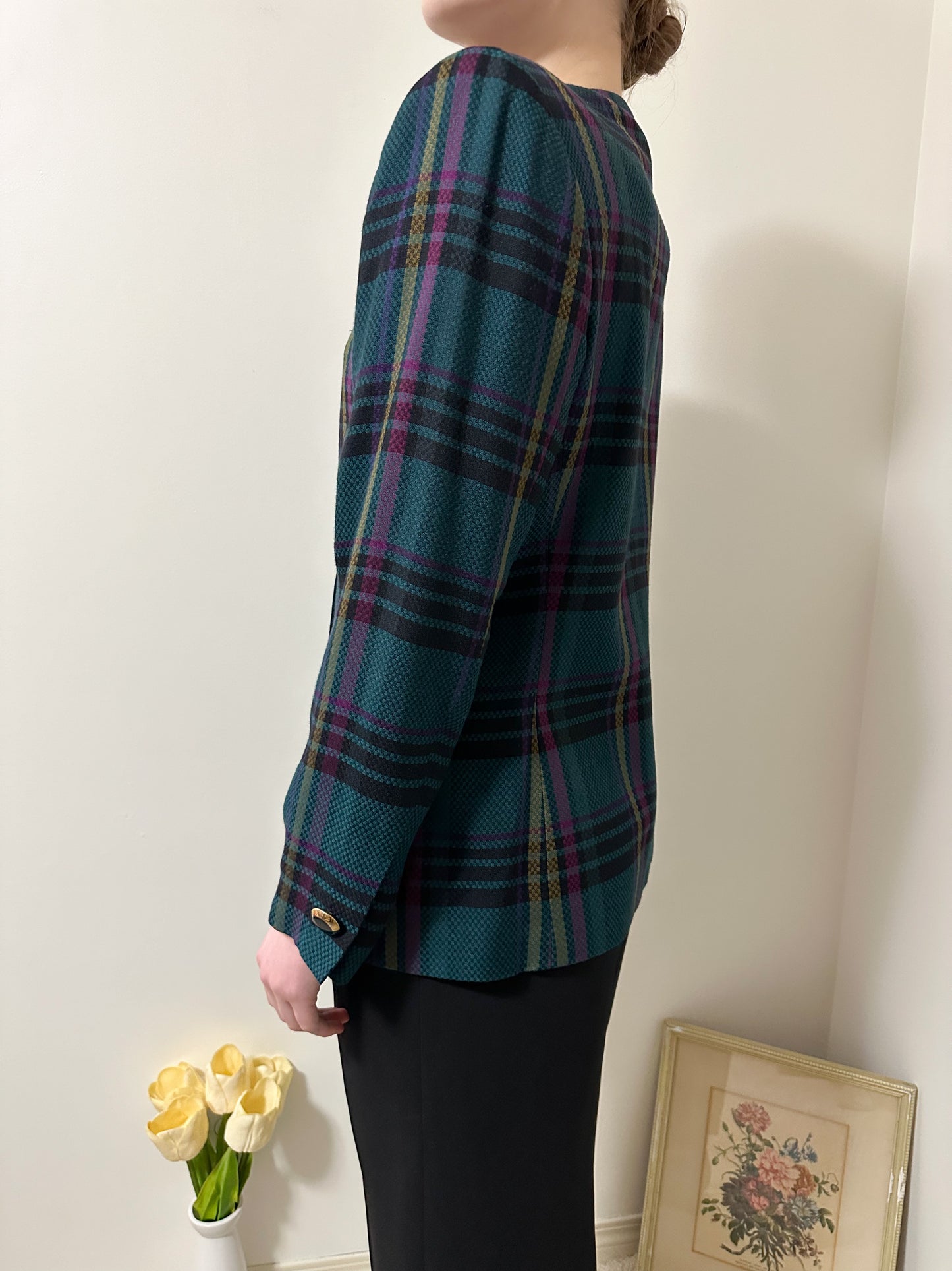 Vintage x Kasper Plaid Blazer (L)