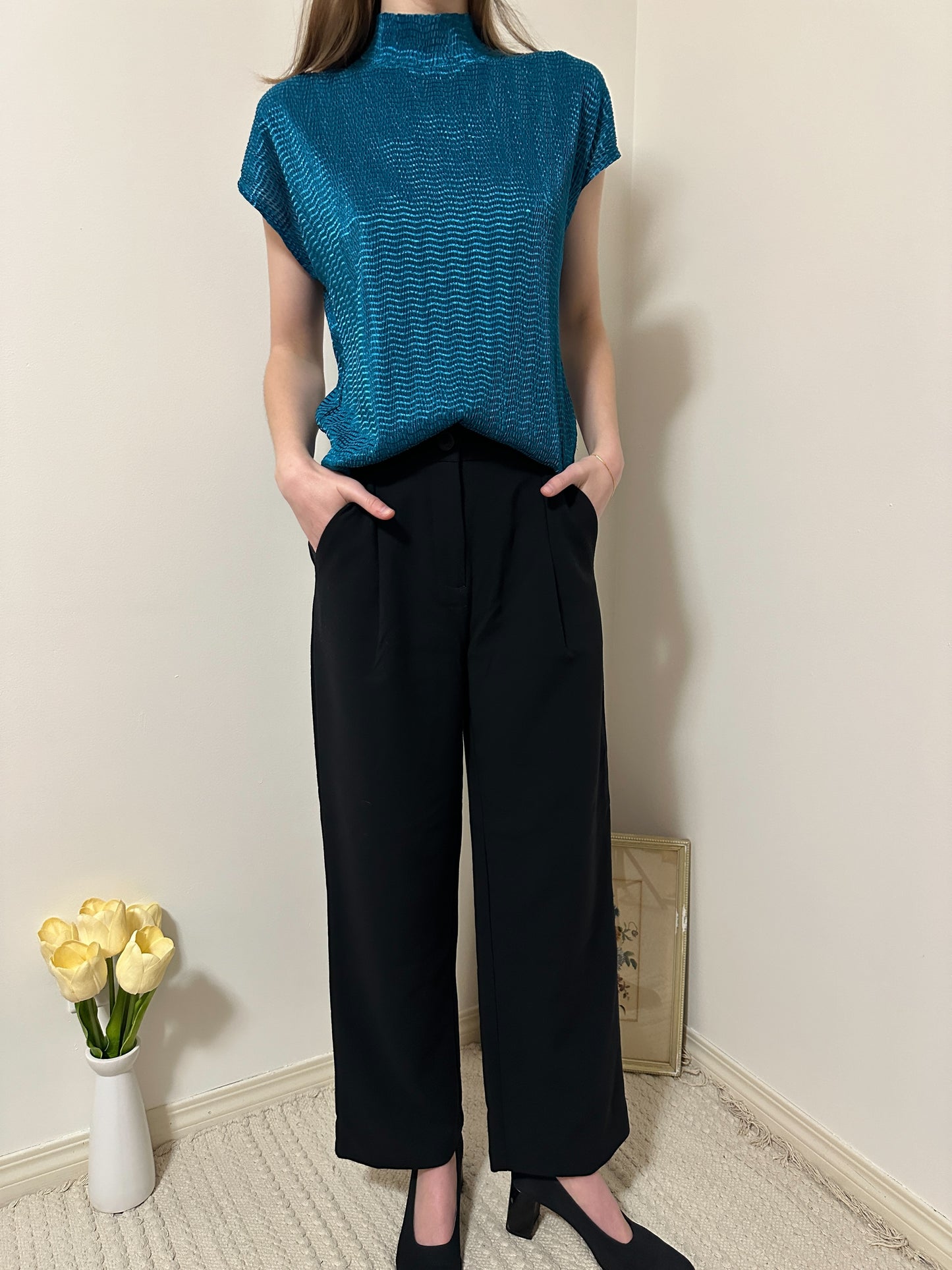 Vintage x TanJay Teal Mockneck Top (M)