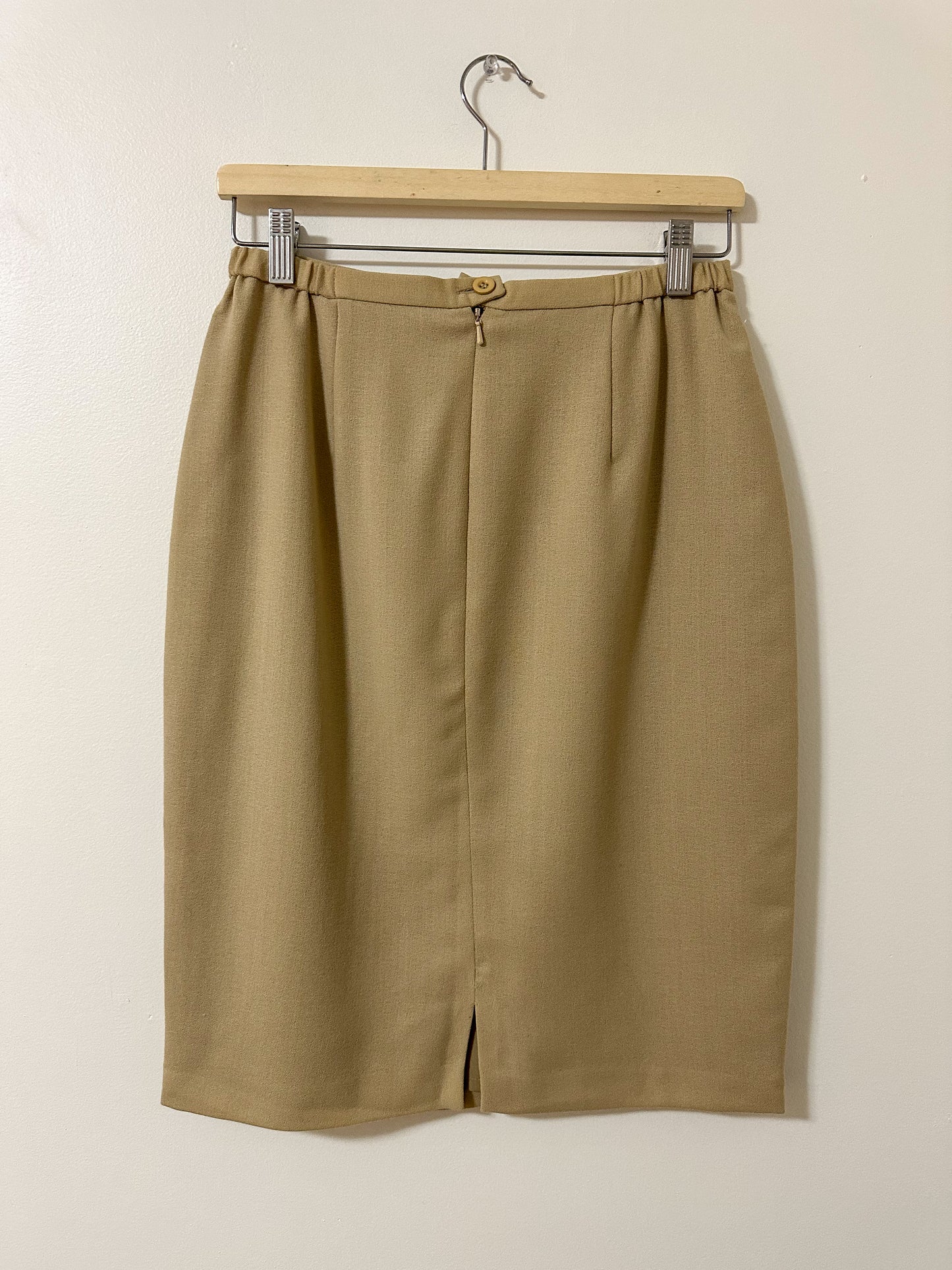 Vintage x Light Brown Wool Skirt (M)