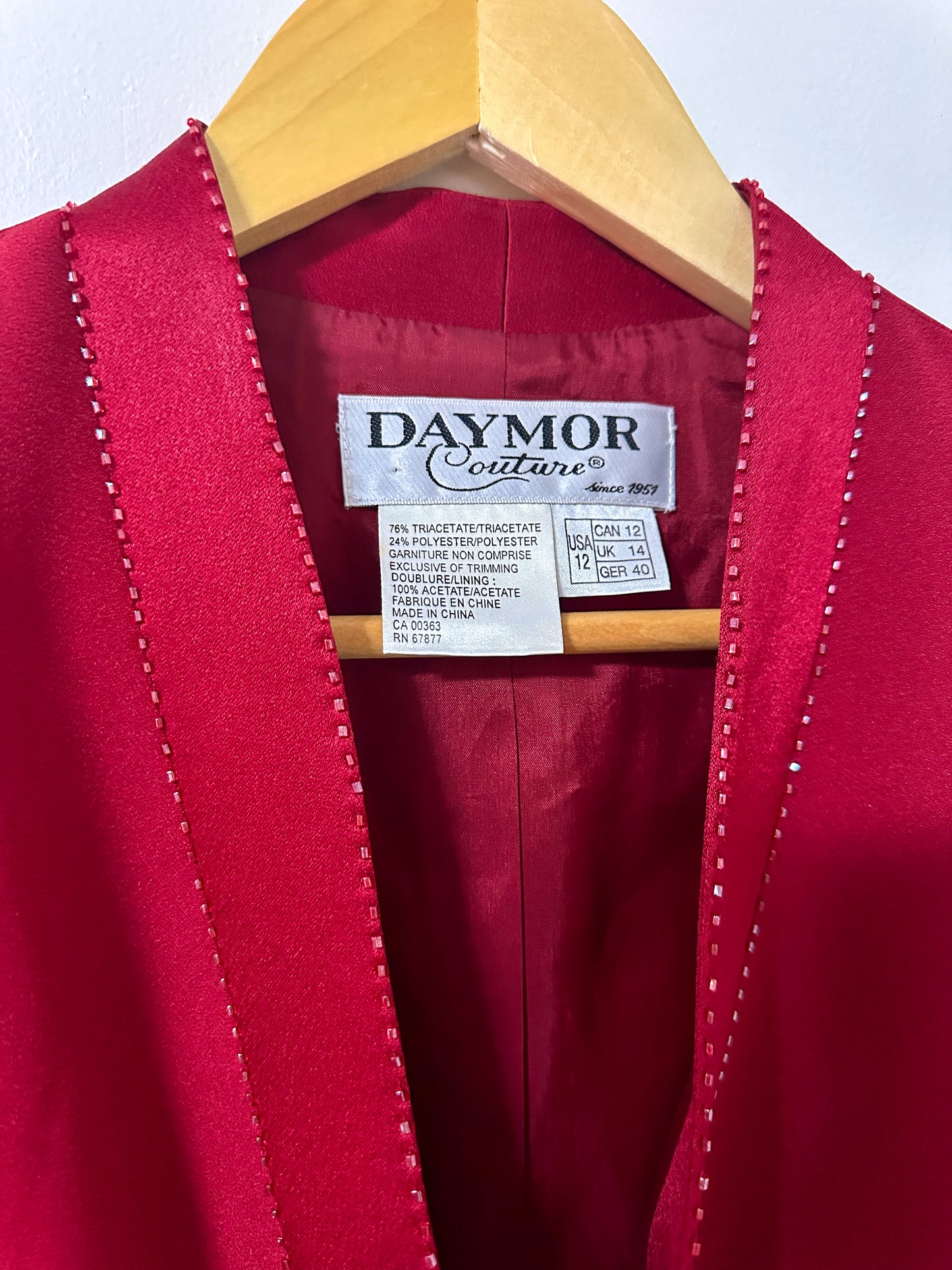 Vintage x Daymor Couture Red Beaded Blazer (L/XL)