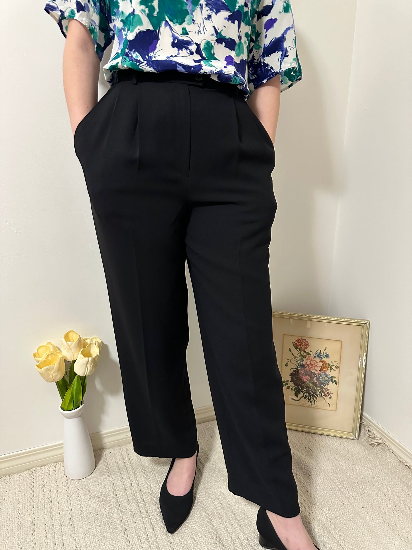 Vintage x Evan Picone Black Trousers (M)