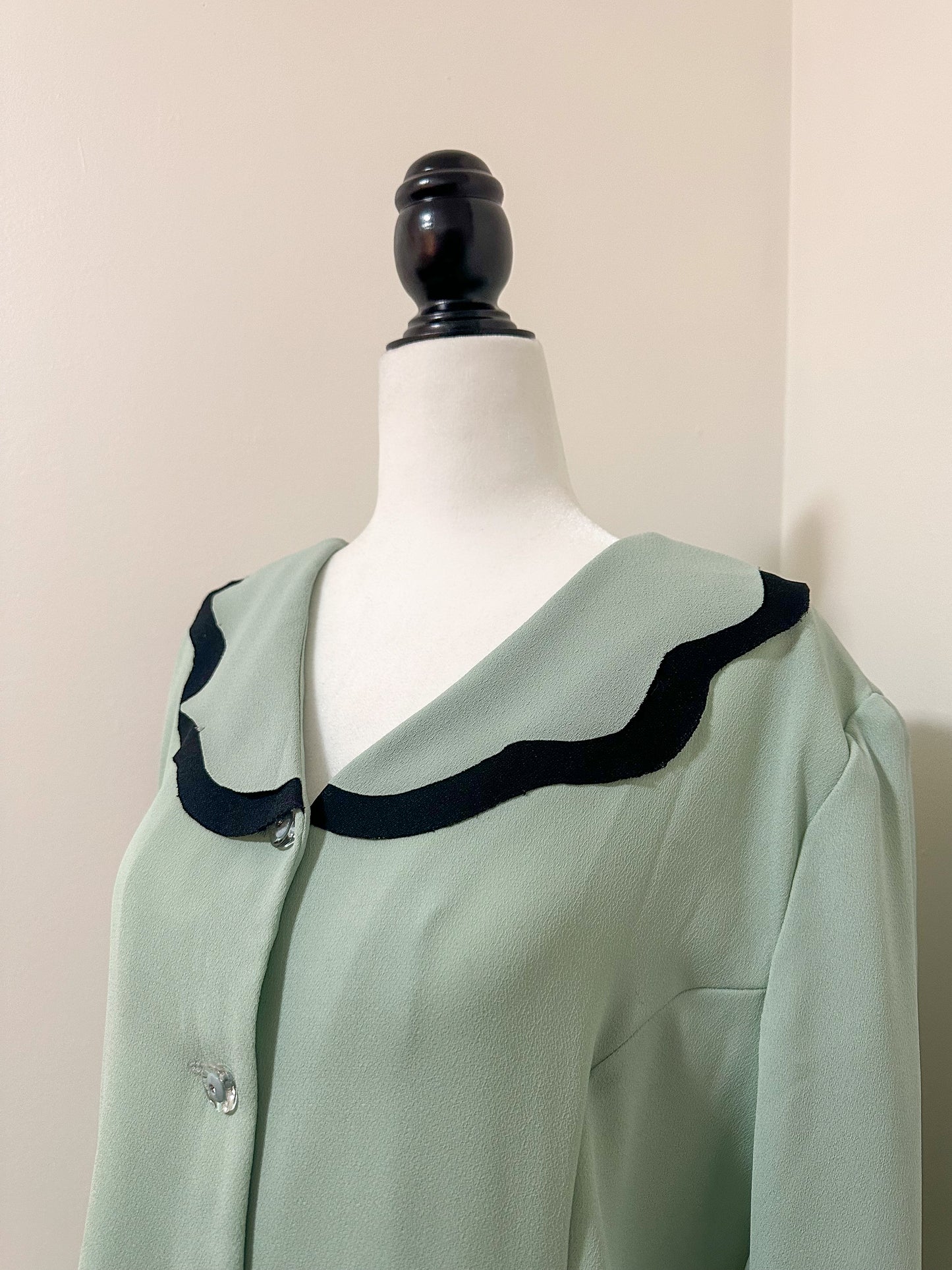 Vintage x Mint Green Handmade Blouse (2X)