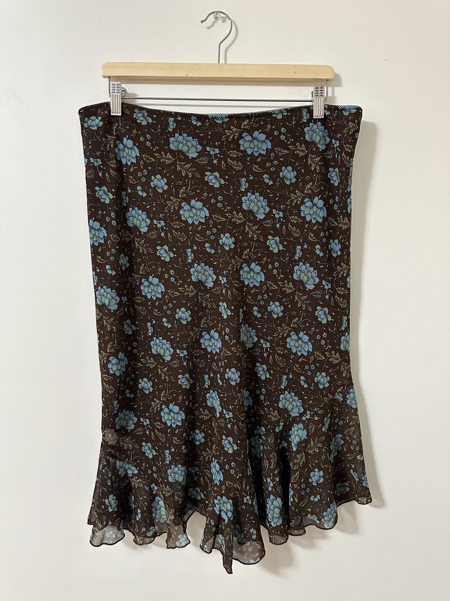 Vintage x Brown & Blue Floral Skirt (XL)