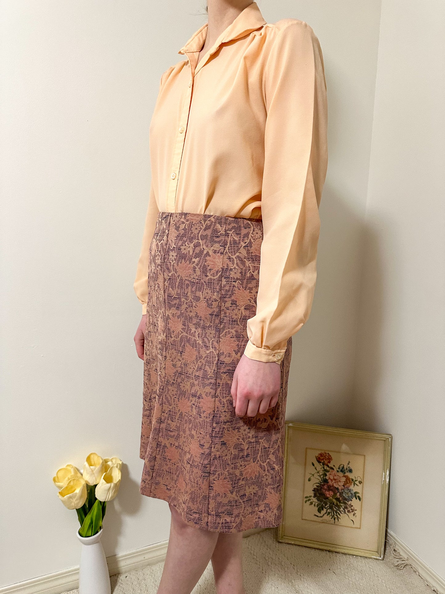 Vintage x Fairweather Peach Orange Blouse (L)