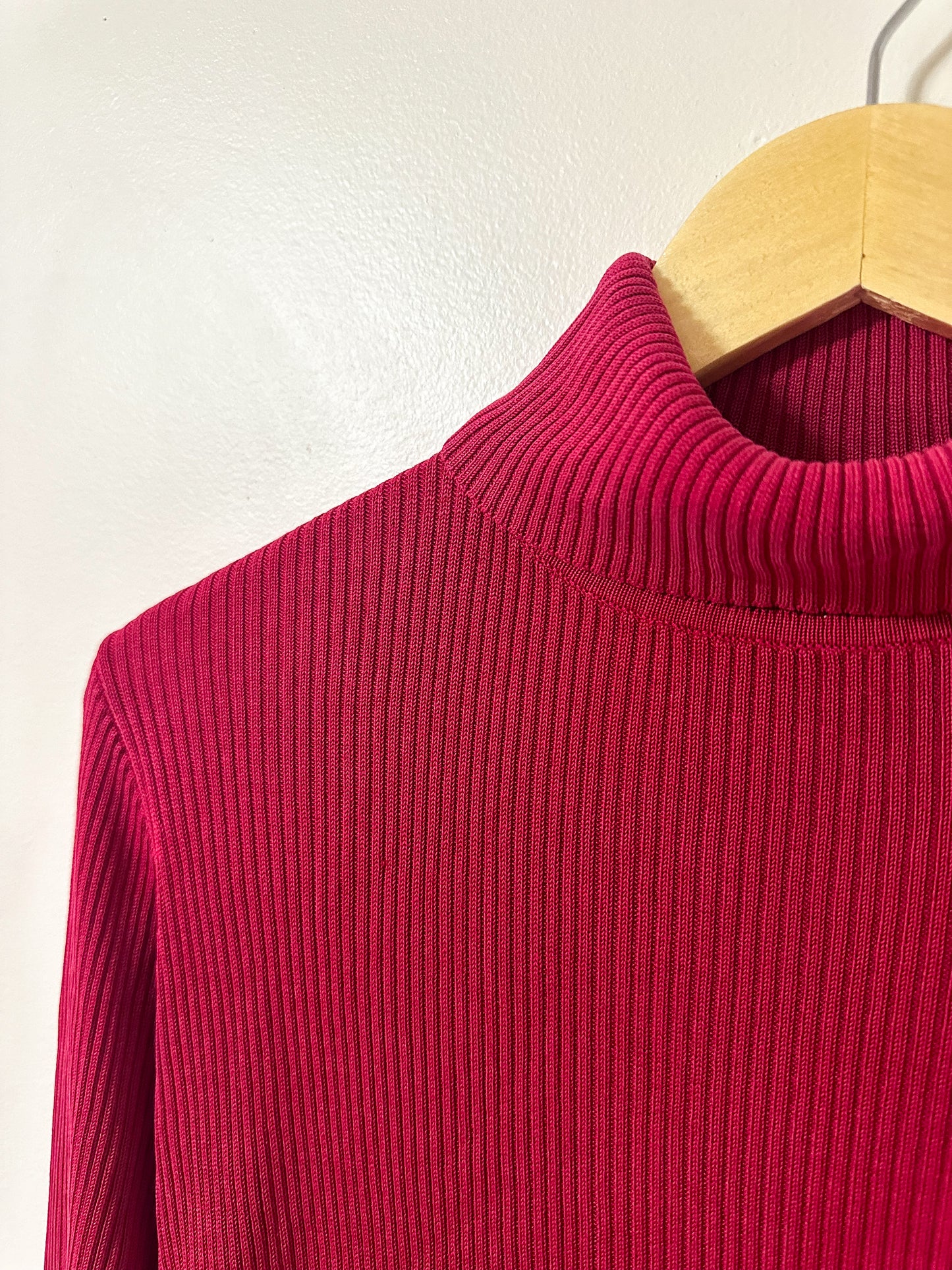 Cactus Red Silk Turtleneck (M)