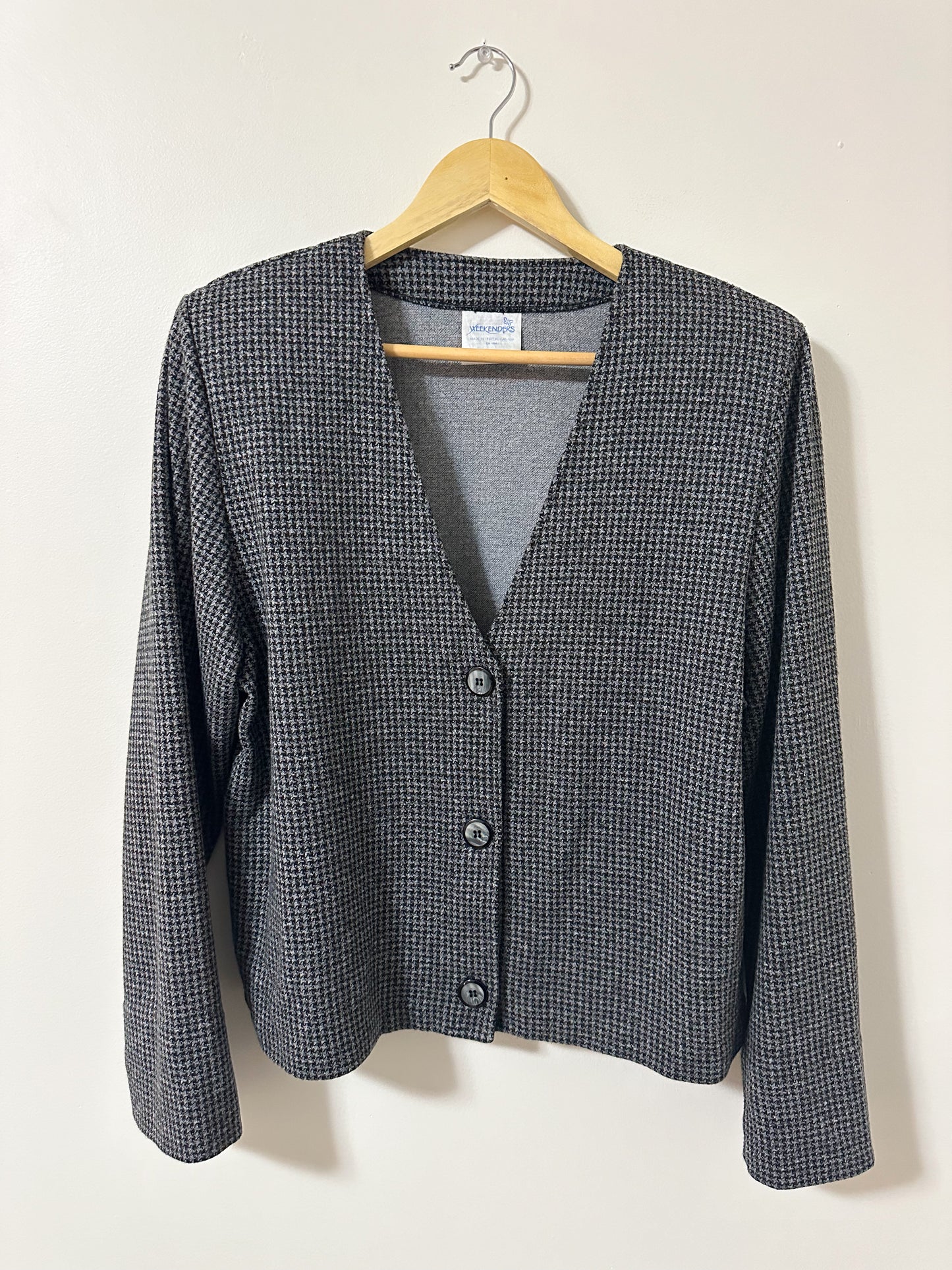 Vintage x Grey Houndstooth Sweater (XL)