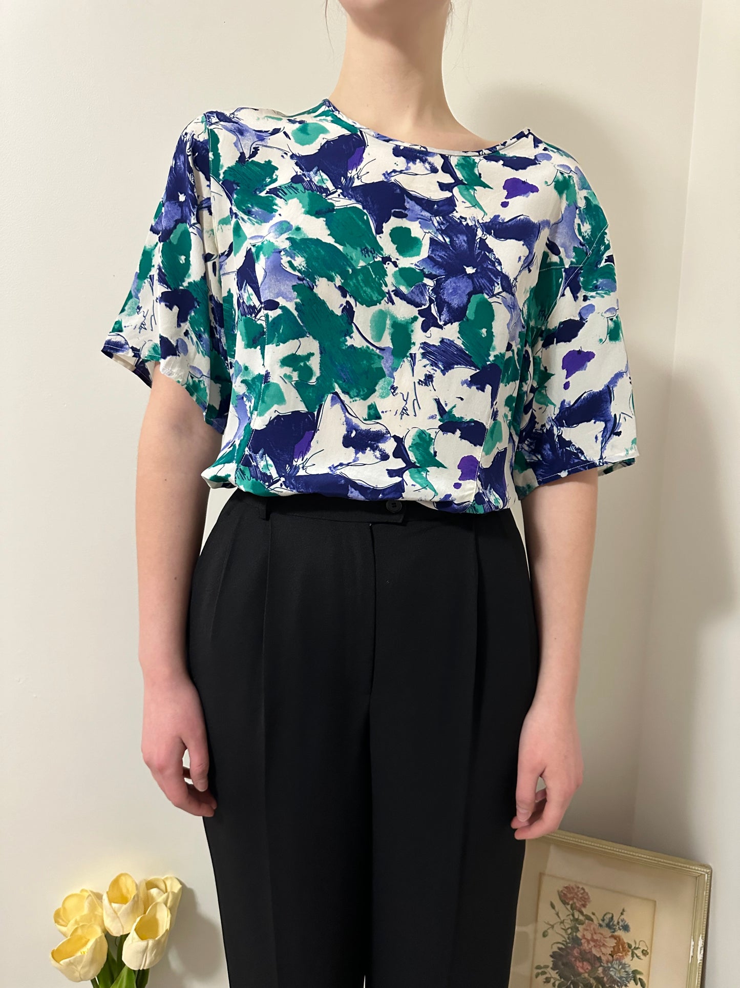 Vintage x Mr. Jax Silk Floral Blouse (L)