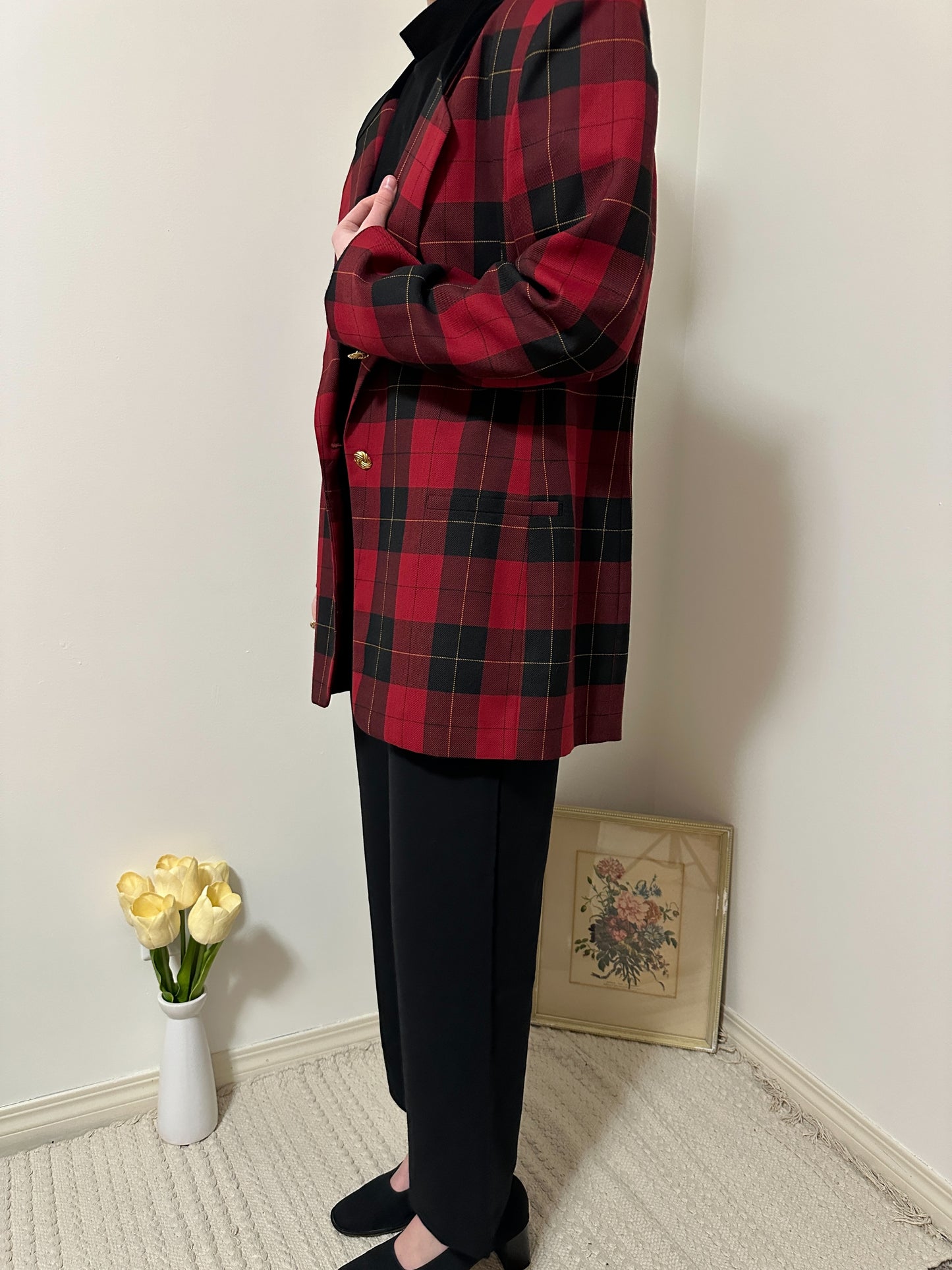 Vintage x Rena Rowan Red Plaid Blazer (XL/2X)