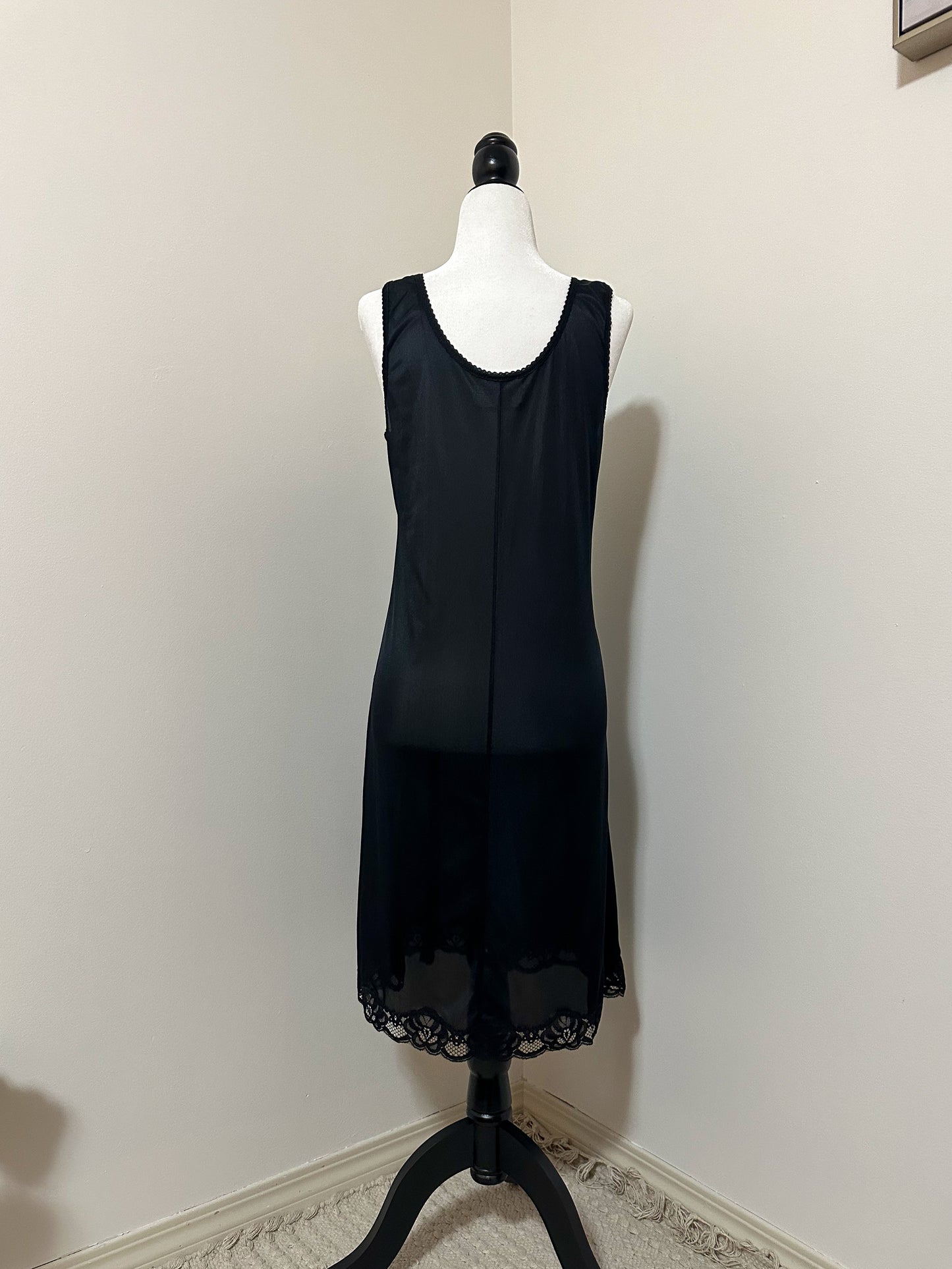 Vintage x Pink Lady Black Slip Dress (S)