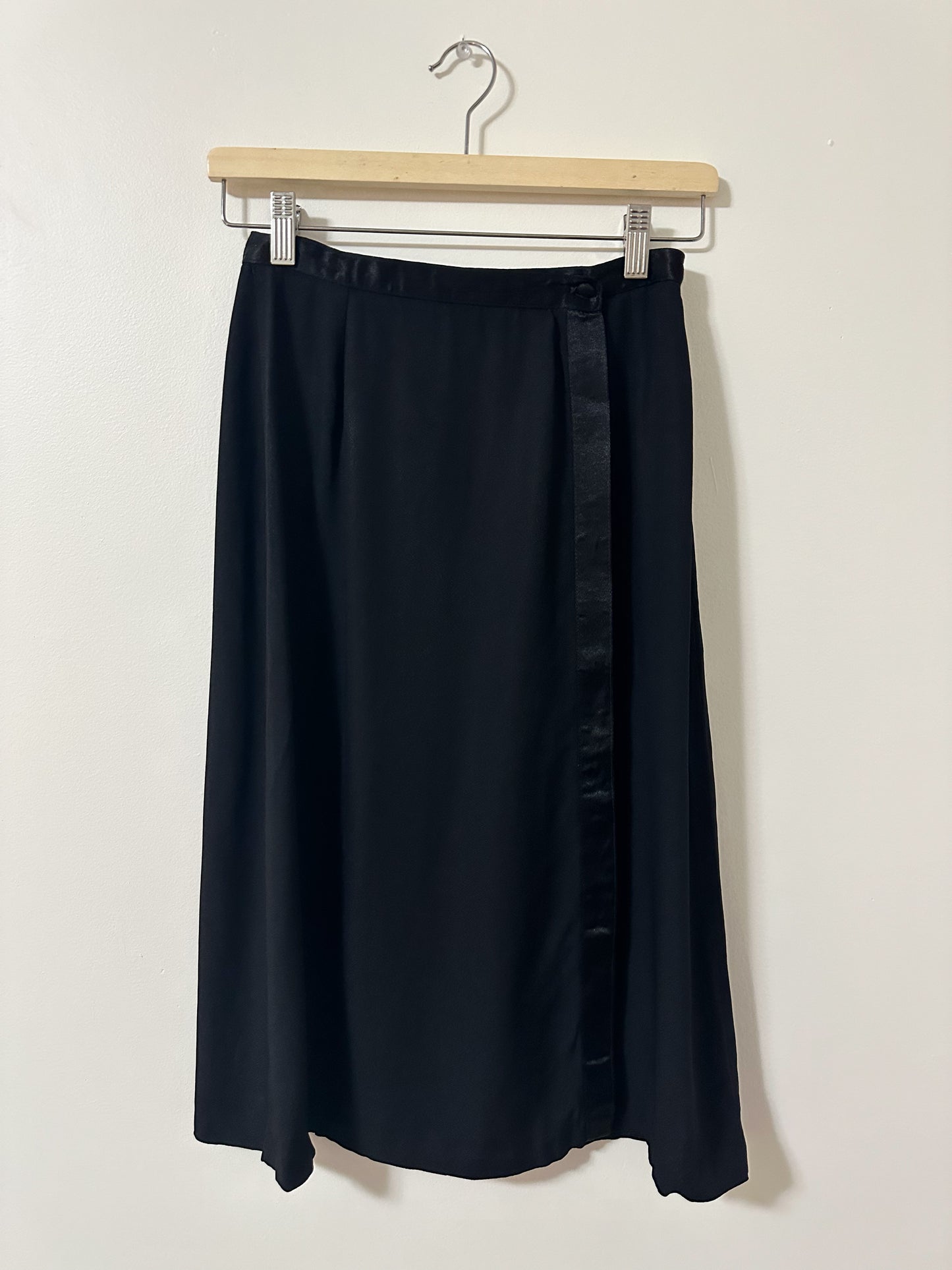 Vintage x Mister Leonard Black Wrap Skirt (XS)