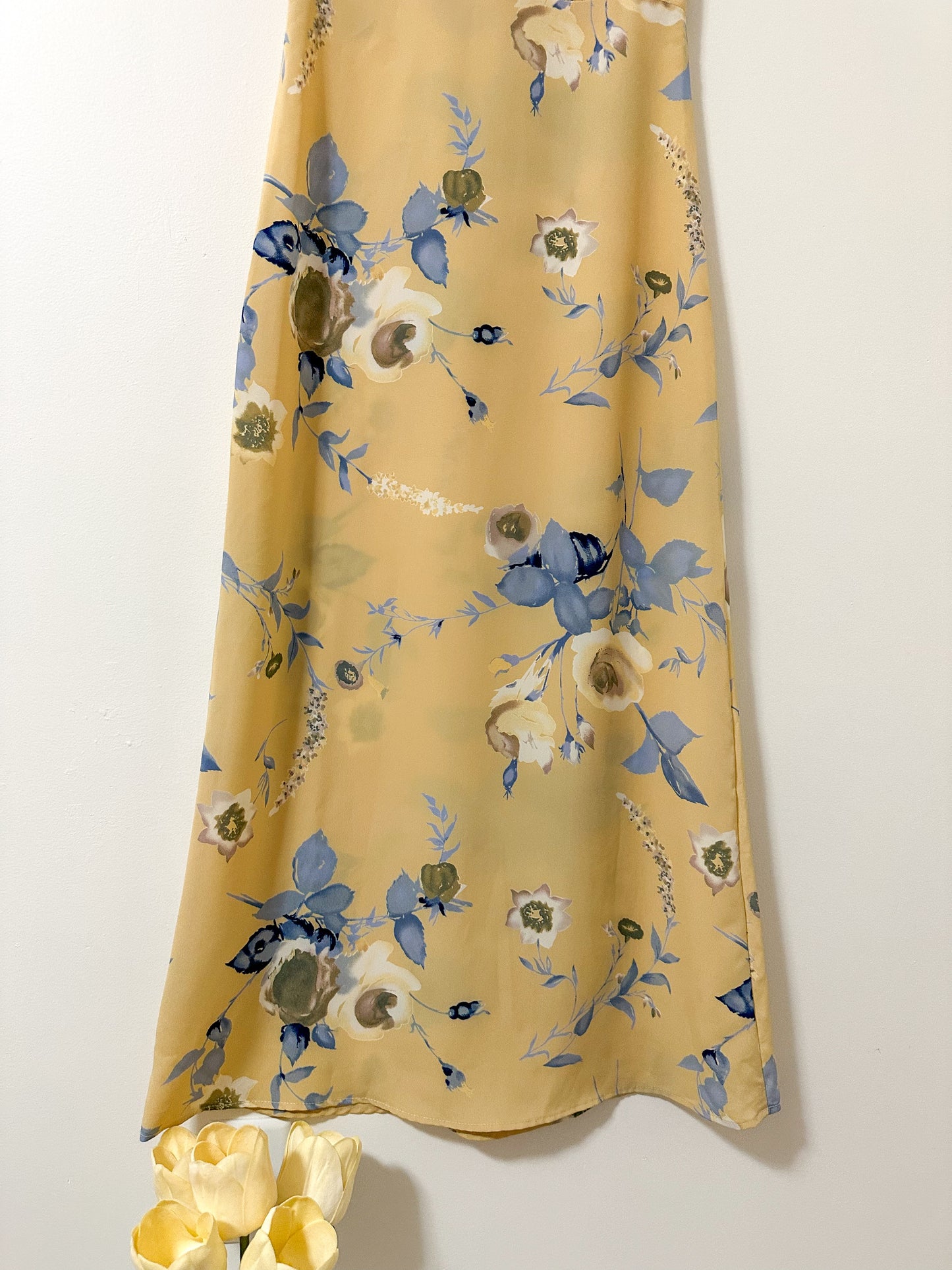 Vintage x Ricki's Yellow Floral Dress (XS)