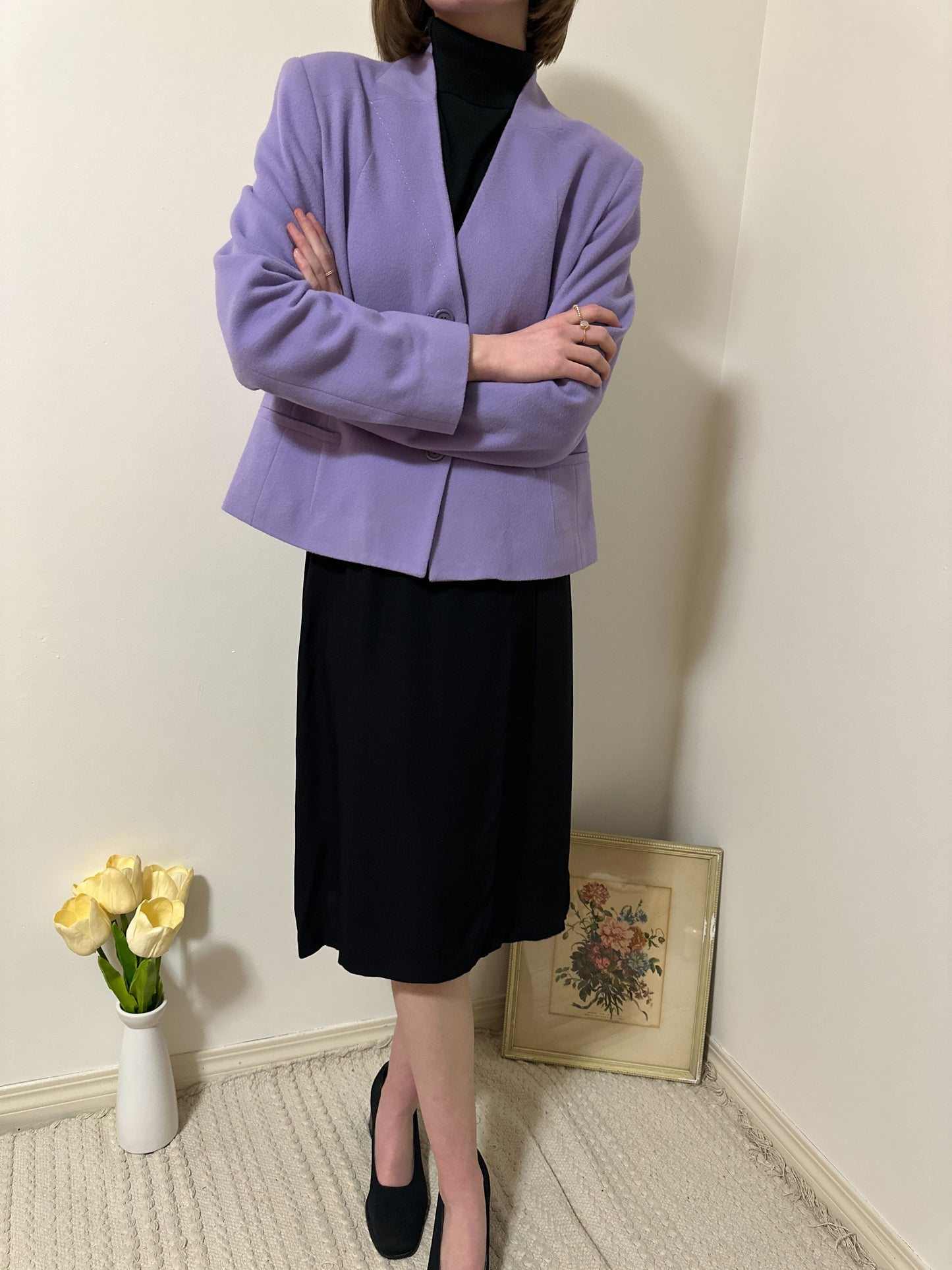 Vintage x Louben Lilac Wool Cashmere Blazer (L)