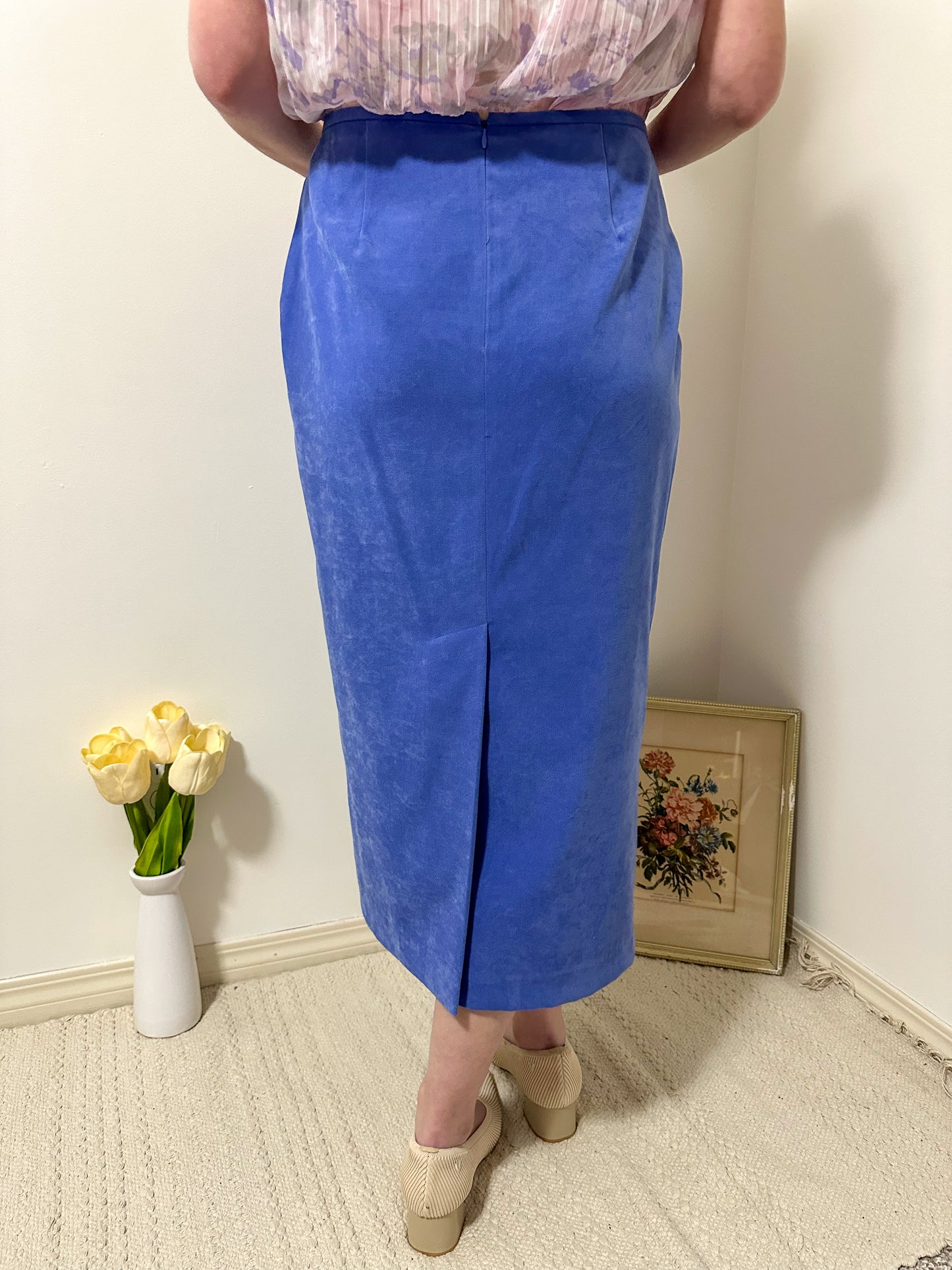 Vintage x Vanessa Stevens Periwinkle Skirt (L)